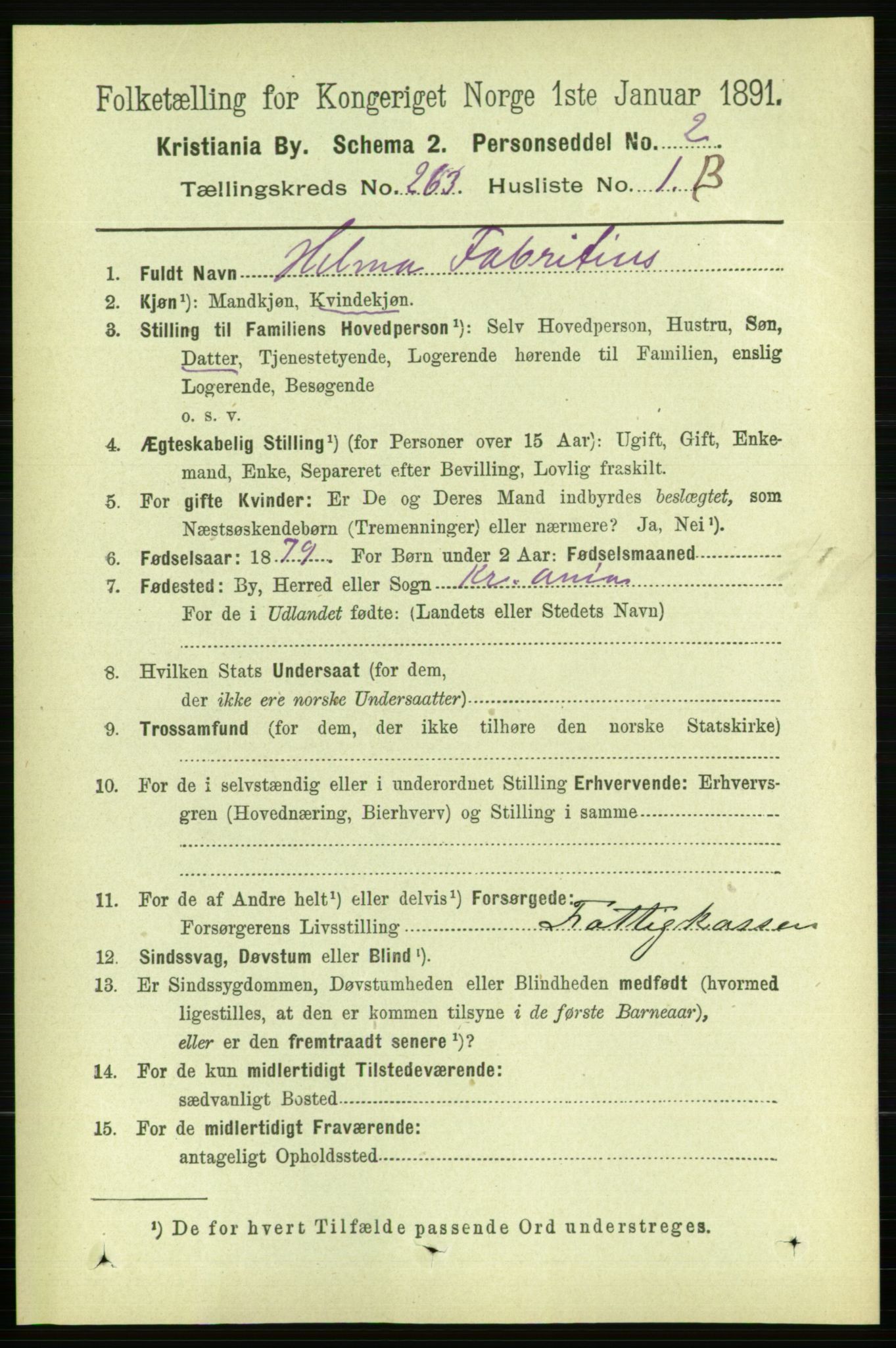 RA, 1891 census for 0301 Kristiania, 1891, p. 159752