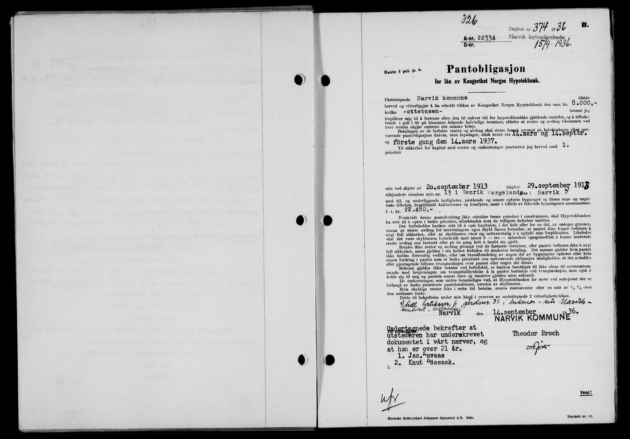 Narvik sorenskriveri, SAT/A-0002/1/2/2C/2Ca/L0011: Mortgage book no. 14, 1935-1937, Deed date: 15.09.1936