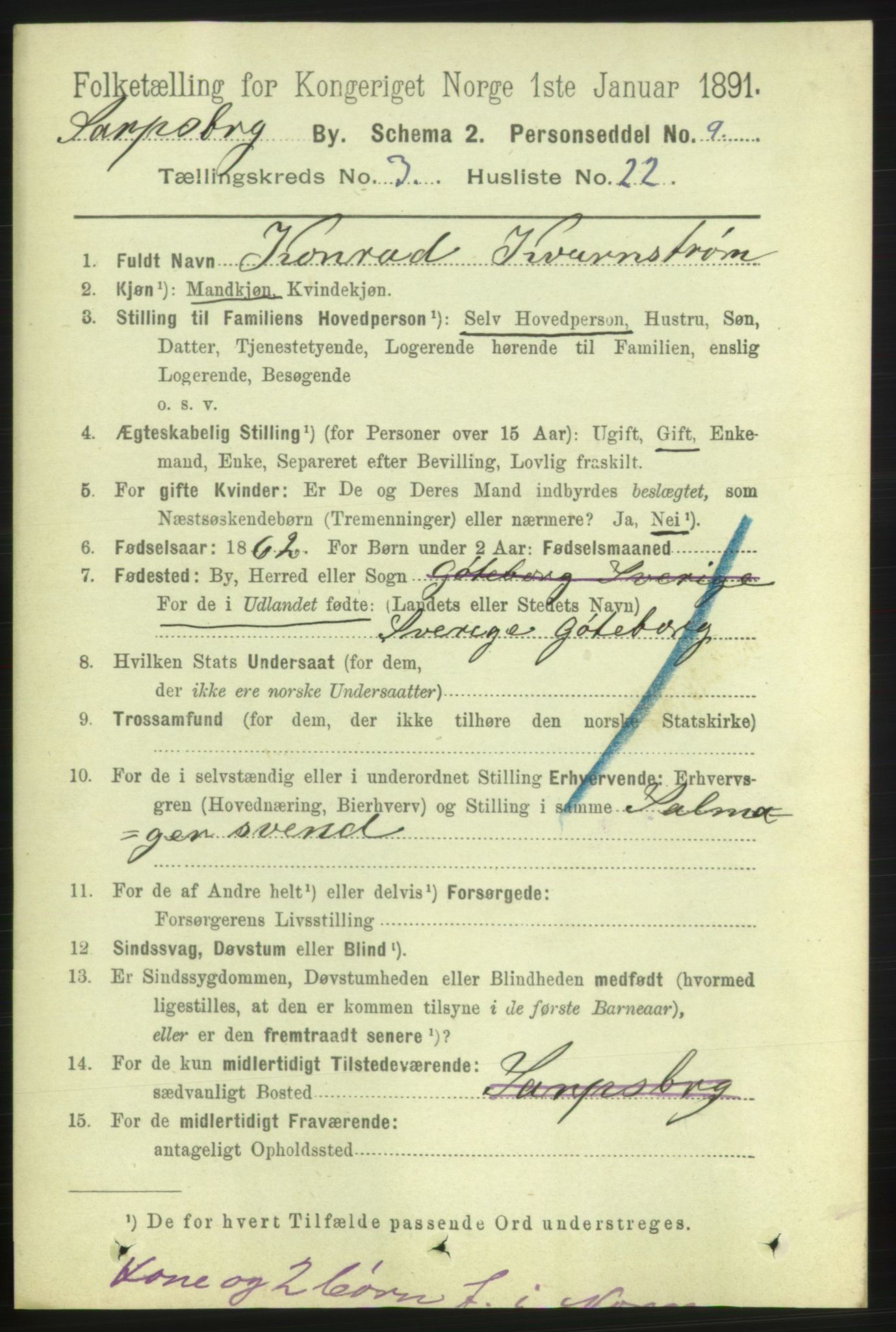 RA, 1891 census for 0102 Sarpsborg, 1891, p. 2653