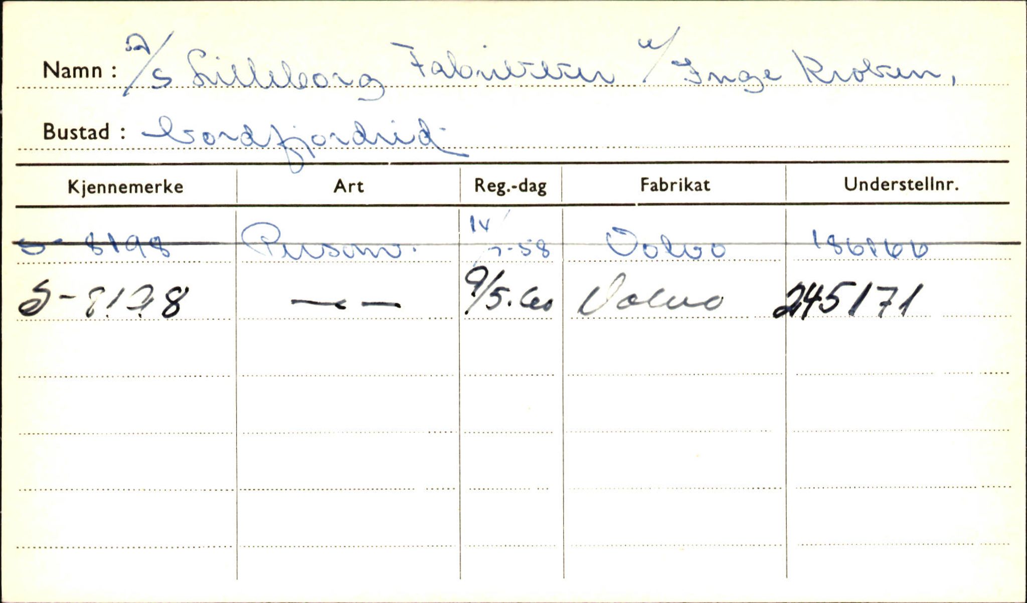 Statens vegvesen, Sogn og Fjordane vegkontor, AV/SAB-A-5301/4/F/L0001B: Eigarregister Fjordane til 1.6.1961, 1930-1961, p. 549