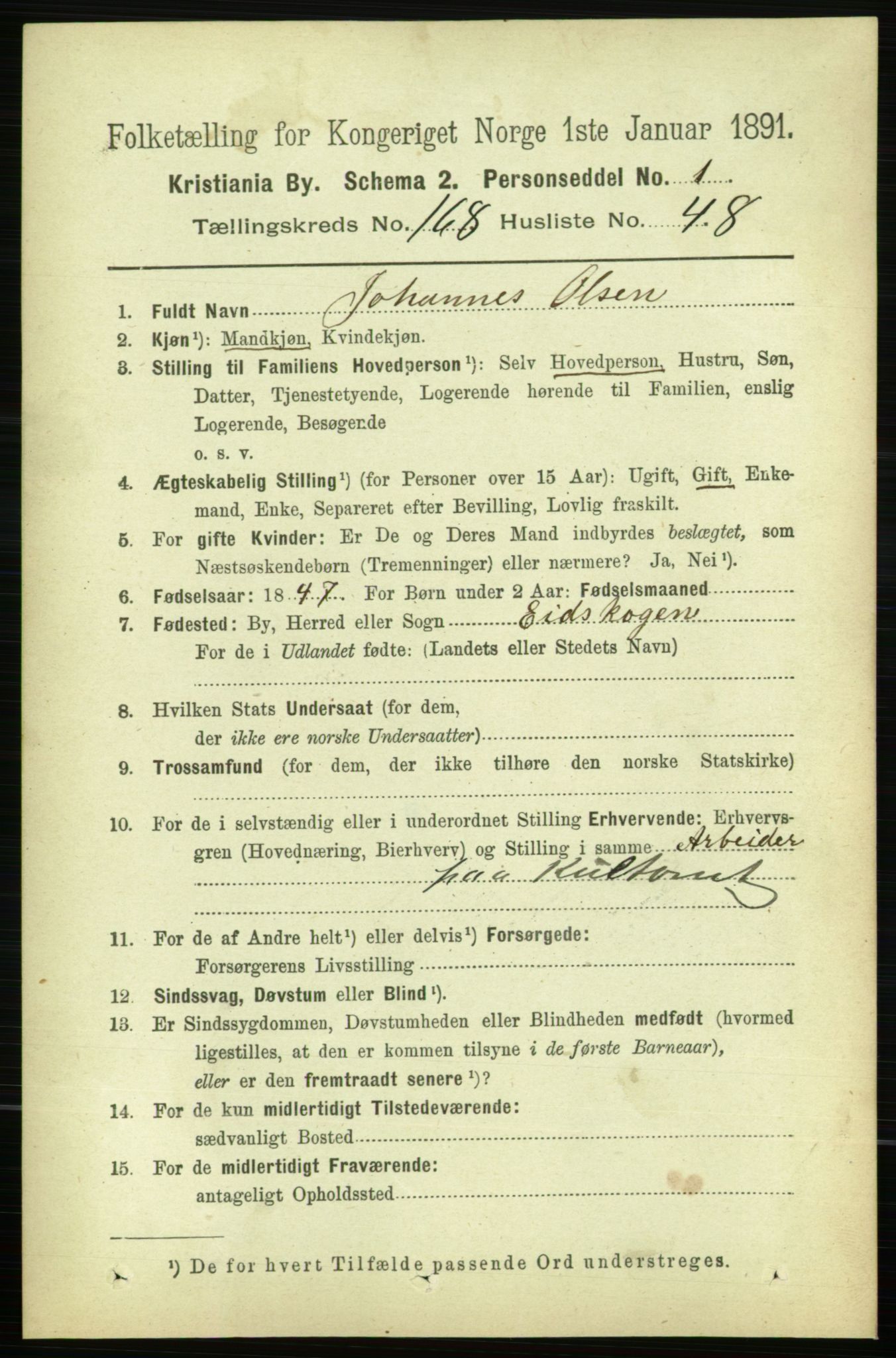 RA, 1891 census for 0301 Kristiania, 1891, p. 98698