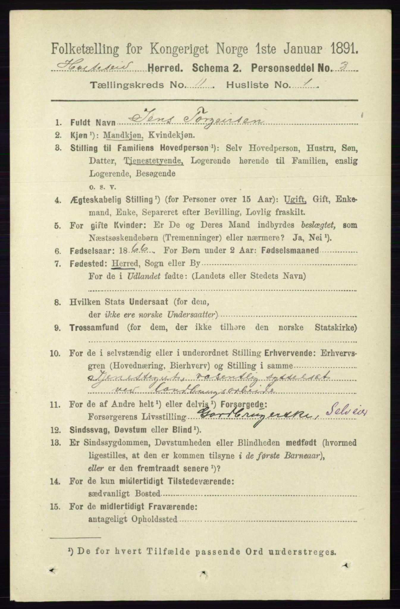 RA, 1891 census for 0829 Kviteseid, 1891, p. 2553