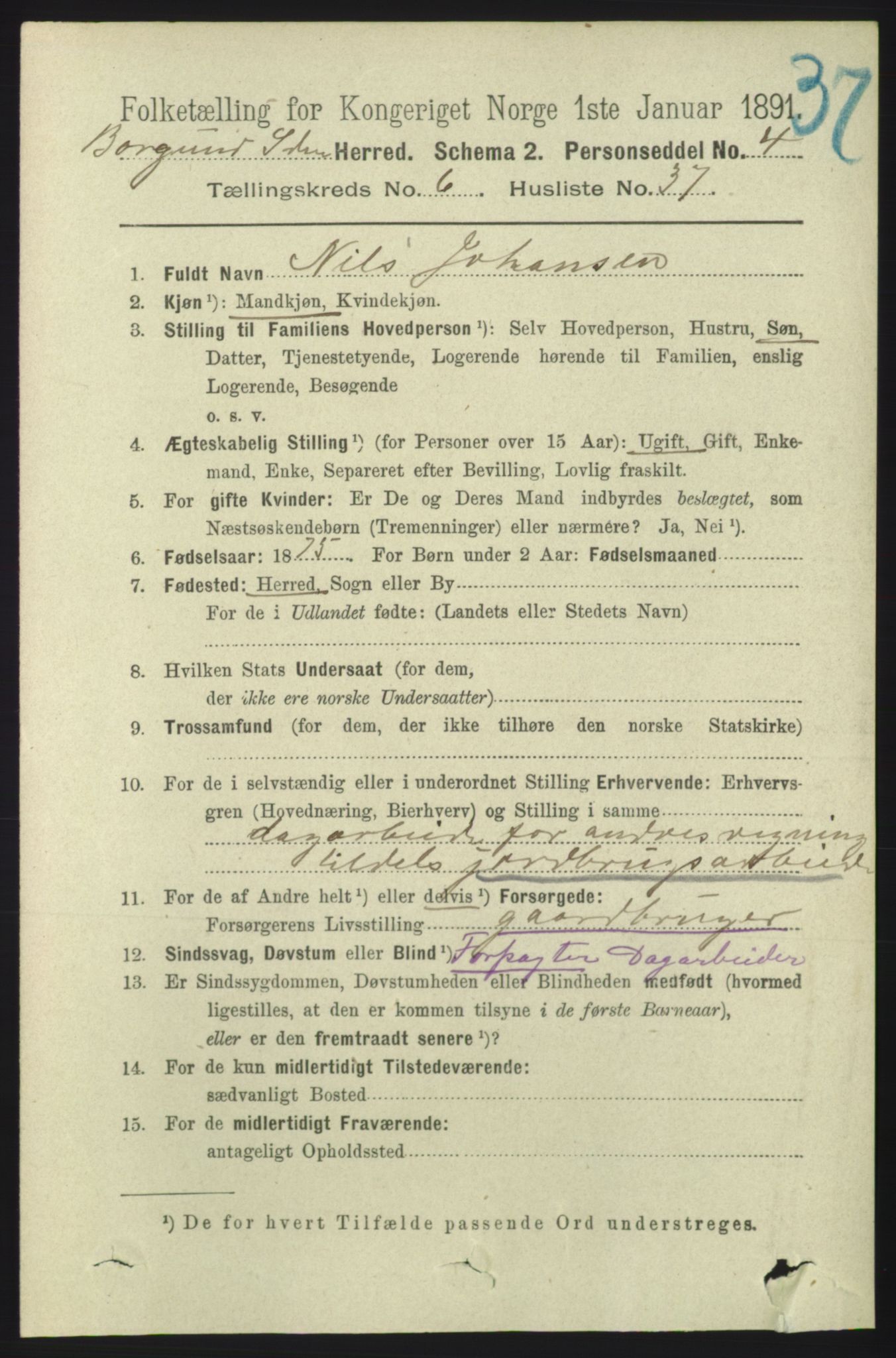 RA, 1891 census for 1531 Borgund, 1891, p. 1803