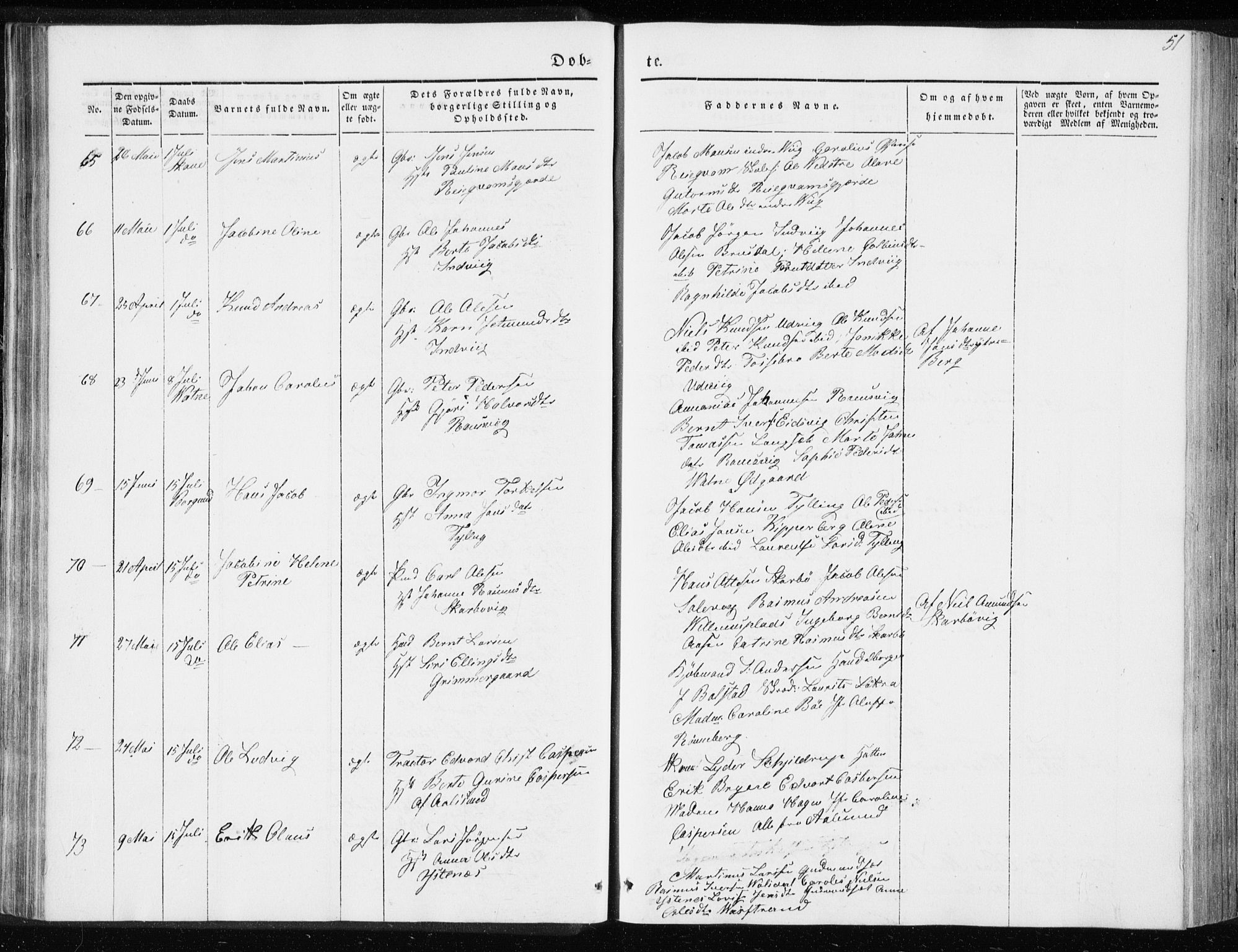 Ministerialprotokoller, klokkerbøker og fødselsregistre - Møre og Romsdal, AV/SAT-A-1454/528/L0415: Curate's parish register no. 528B03, 1843-1852, p. 51