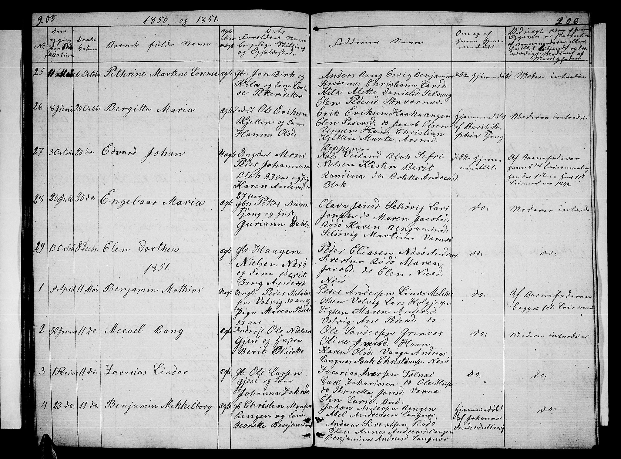 Ministerialprotokoller, klokkerbøker og fødselsregistre - Nordland, SAT/A-1459/841/L0618: Parish register (copy) no. 841C02, 1833-1855, p. 205-206