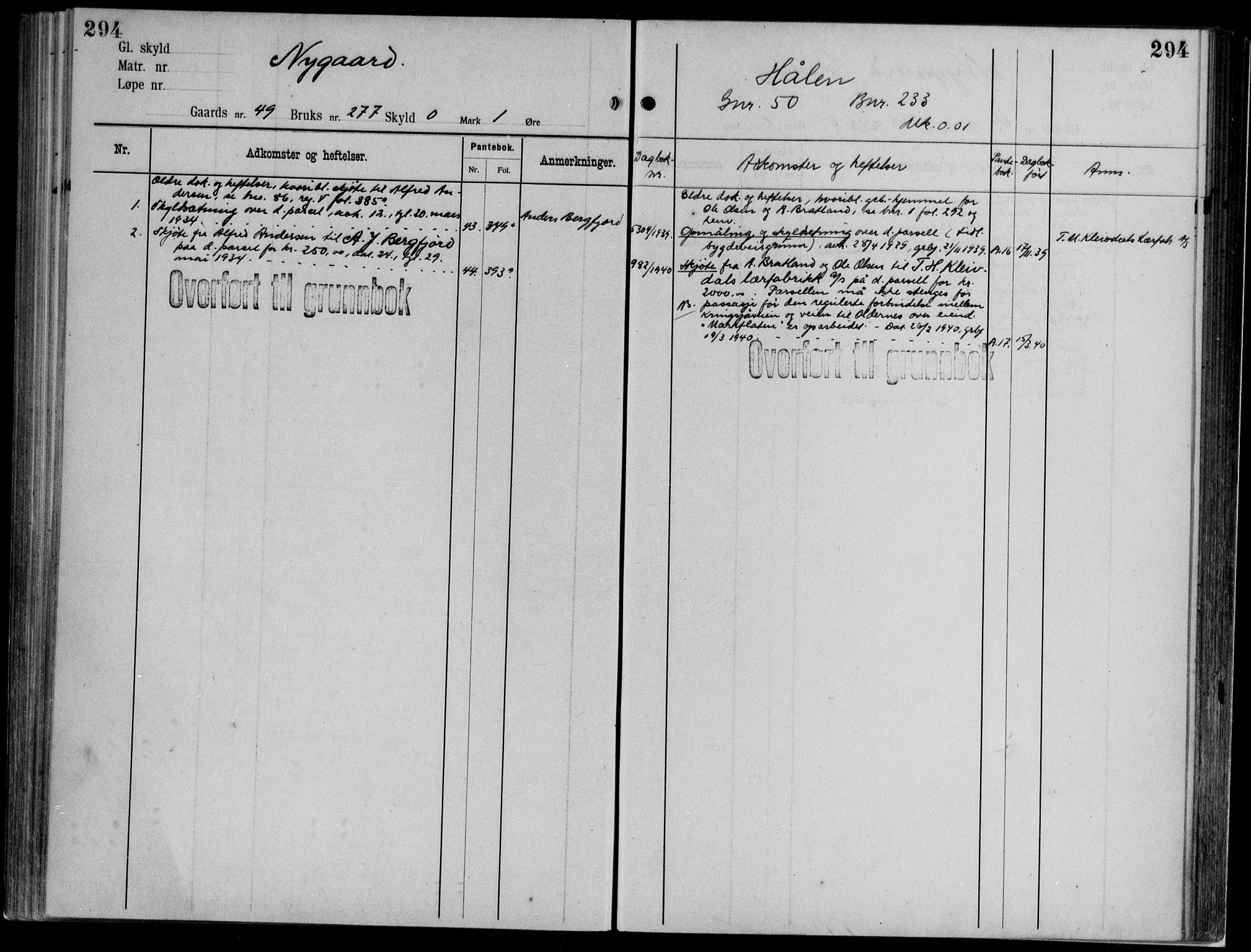 Midhordland sorenskriveri, AV/SAB-A-3001/1/G/Ga/Gab/L0112: Mortgage register no. II.A.b.112, p. 294