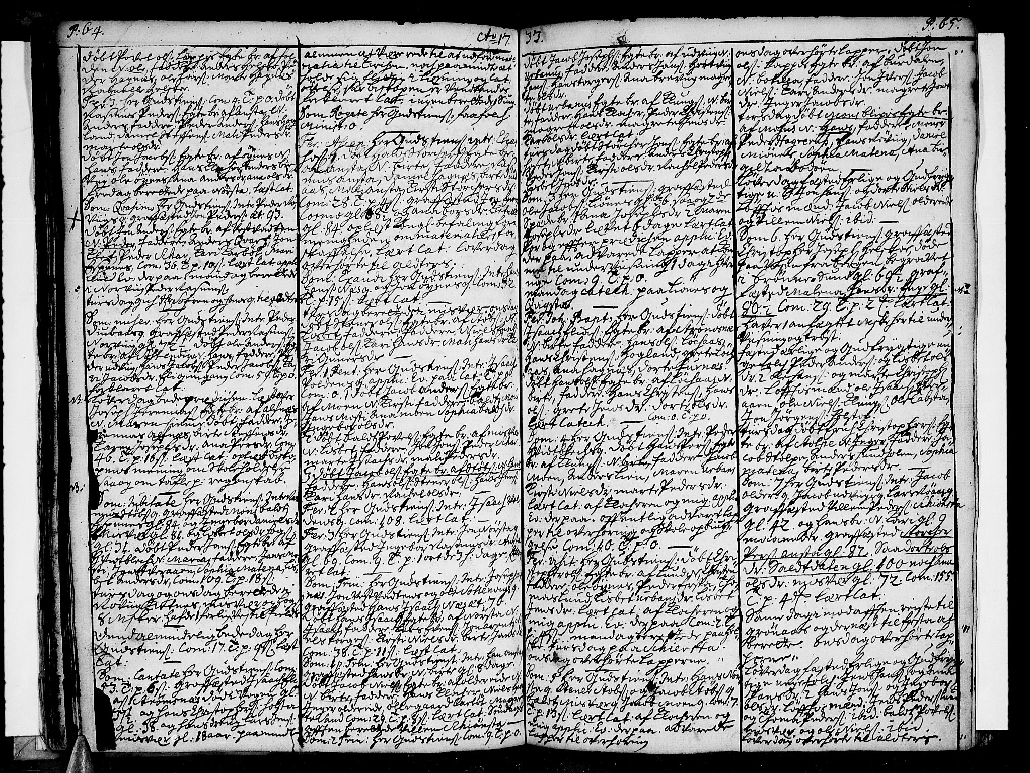 Ministerialprotokoller, klokkerbøker og fødselsregistre - Nordland, SAT/A-1459/852/L0733: Parish register (official) no. 852A03, 1725-1748, p. 64-65