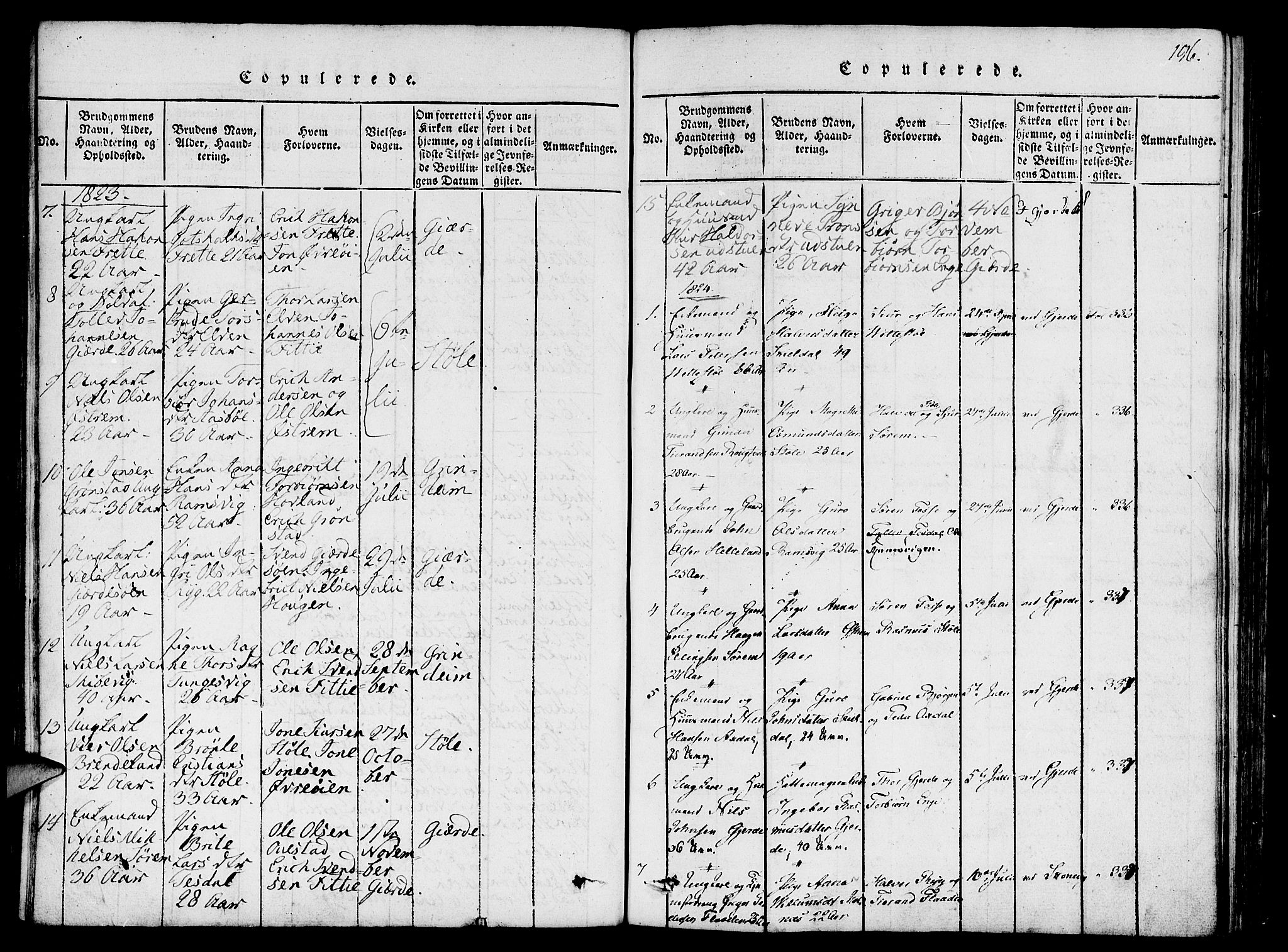 Etne sokneprestembete, SAB/A-75001/H/Haa: Parish register (official) no. A 6, 1815-1831, p. 196