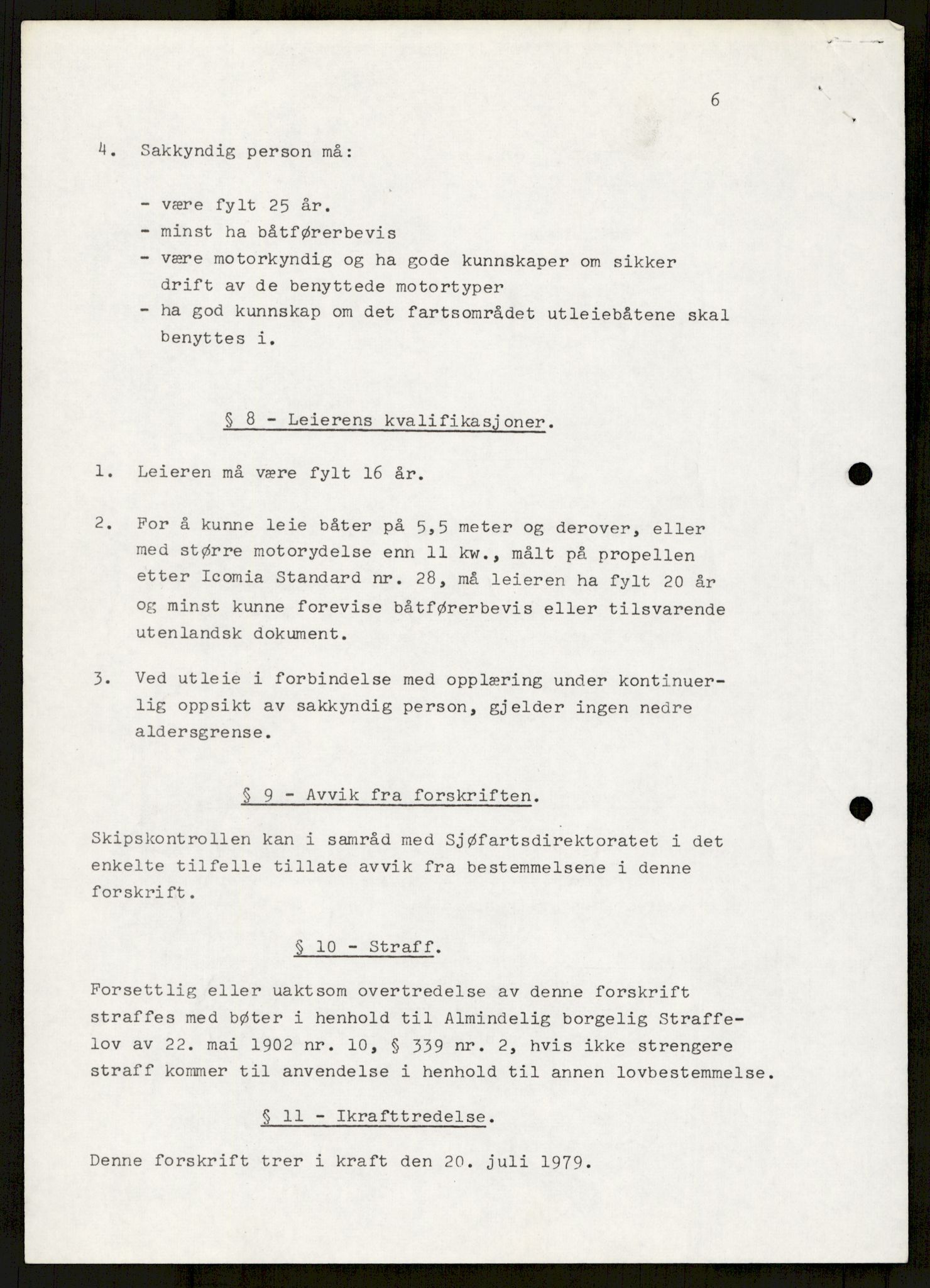 Sjøfartsdirektoratet med forløpere, generelt arkiv, AV/RA-S-1407/D/Du/Duc/L0641/0004: Skipskontrollen - Forskrifter    / Utleiebåter (2 mapper), 1977-1989, p. 33
