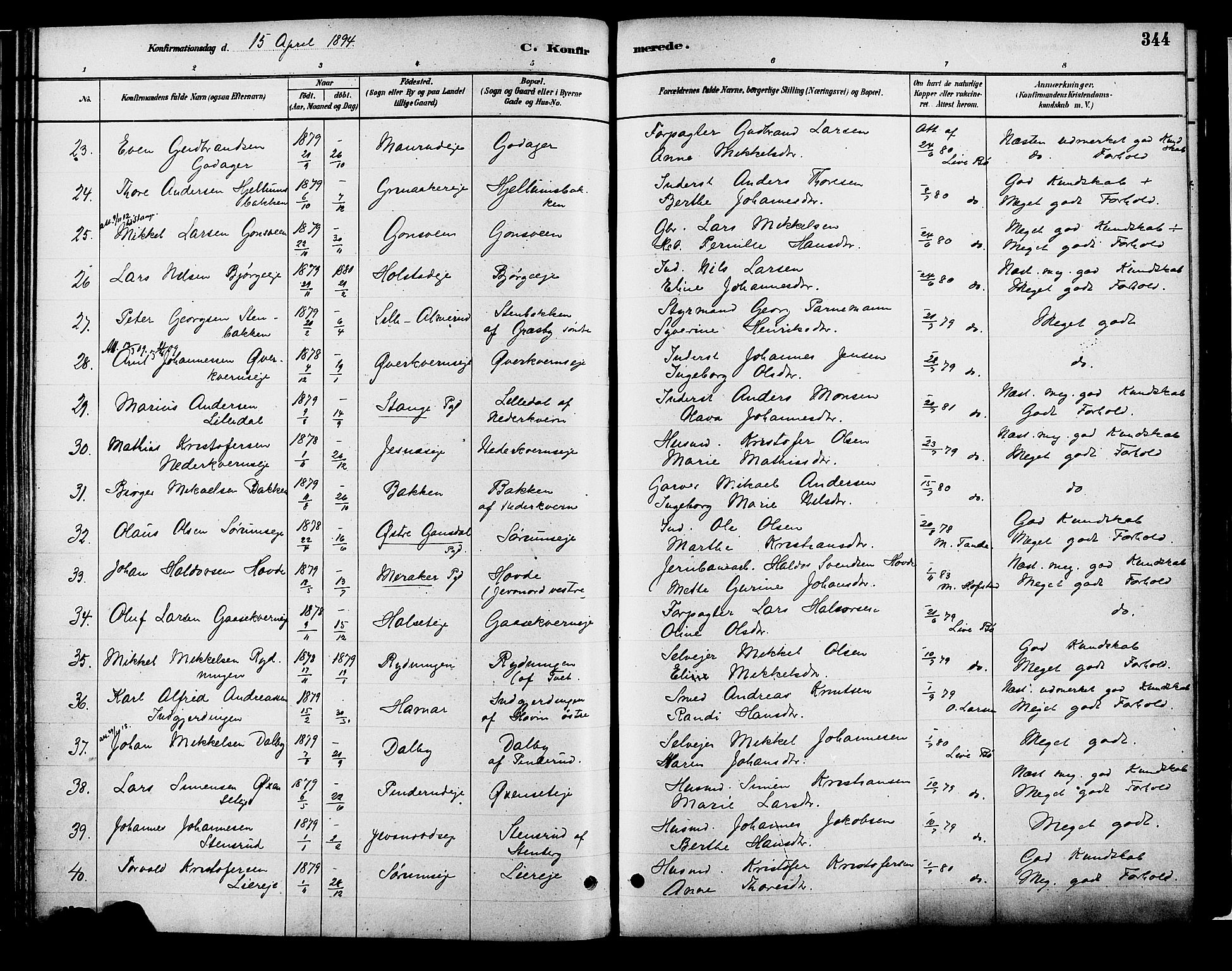 Vang prestekontor, Hedmark, AV/SAH-PREST-008/H/Ha/Haa/L0018B: Parish register (official) no. 18B, 1880-1906, p. 344