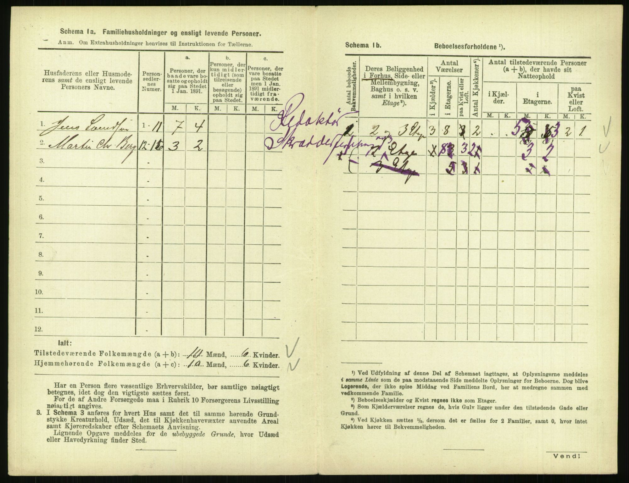 RA, 1891 census for 0903 Arendal, 1891, p. 291