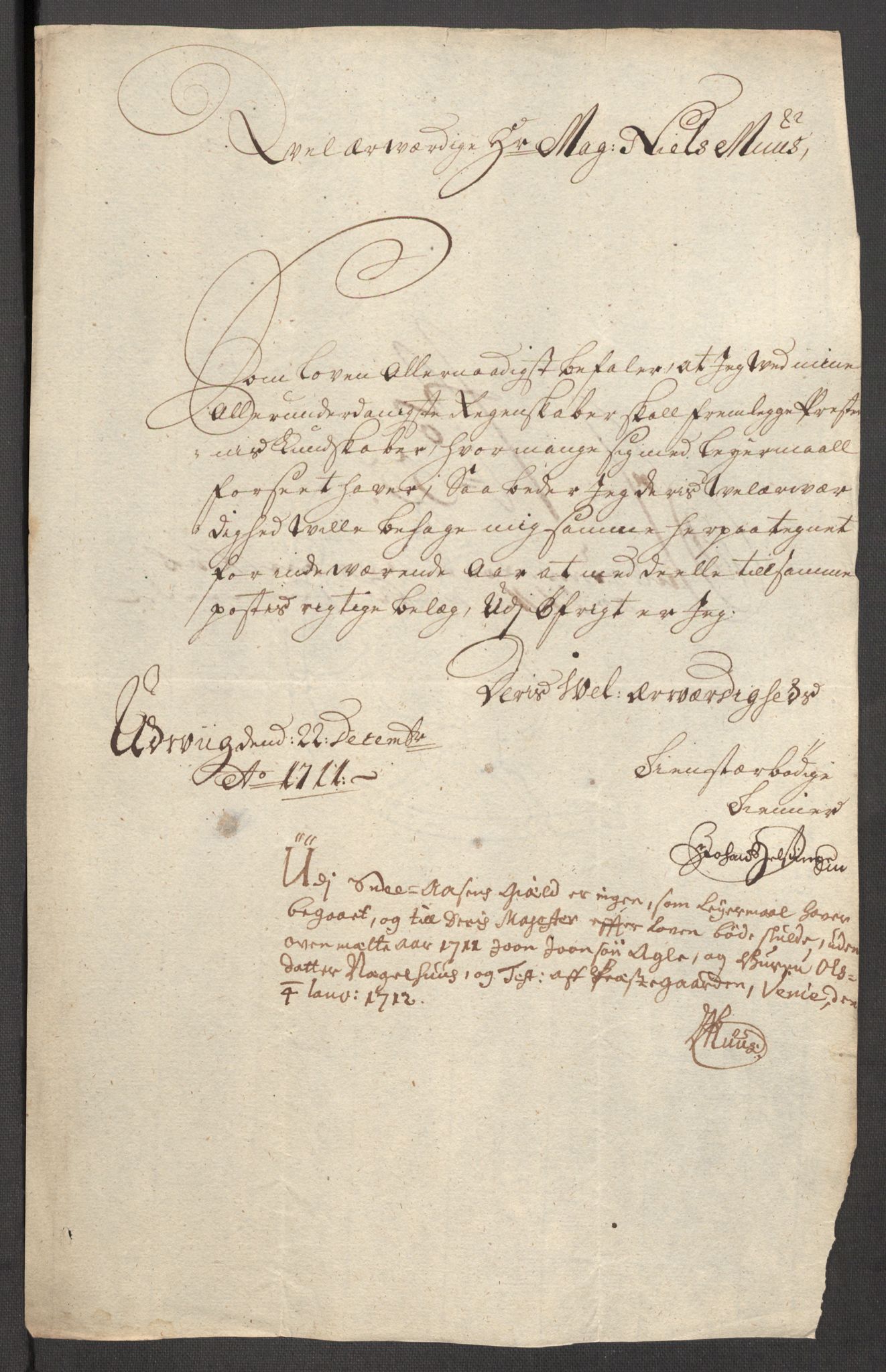 Rentekammeret inntil 1814, Reviderte regnskaper, Fogderegnskap, AV/RA-EA-4092/R63/L4319: Fogderegnskap Inderøy, 1711, p. 196