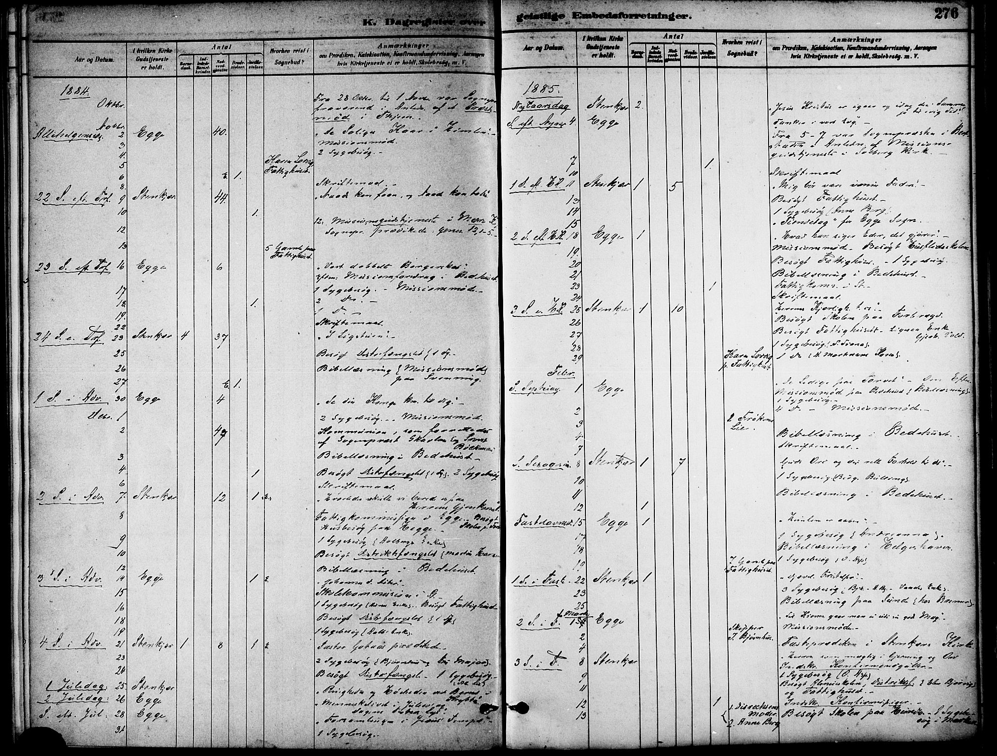 Ministerialprotokoller, klokkerbøker og fødselsregistre - Nord-Trøndelag, SAT/A-1458/739/L0371: Parish register (official) no. 739A03, 1881-1895, p. 276