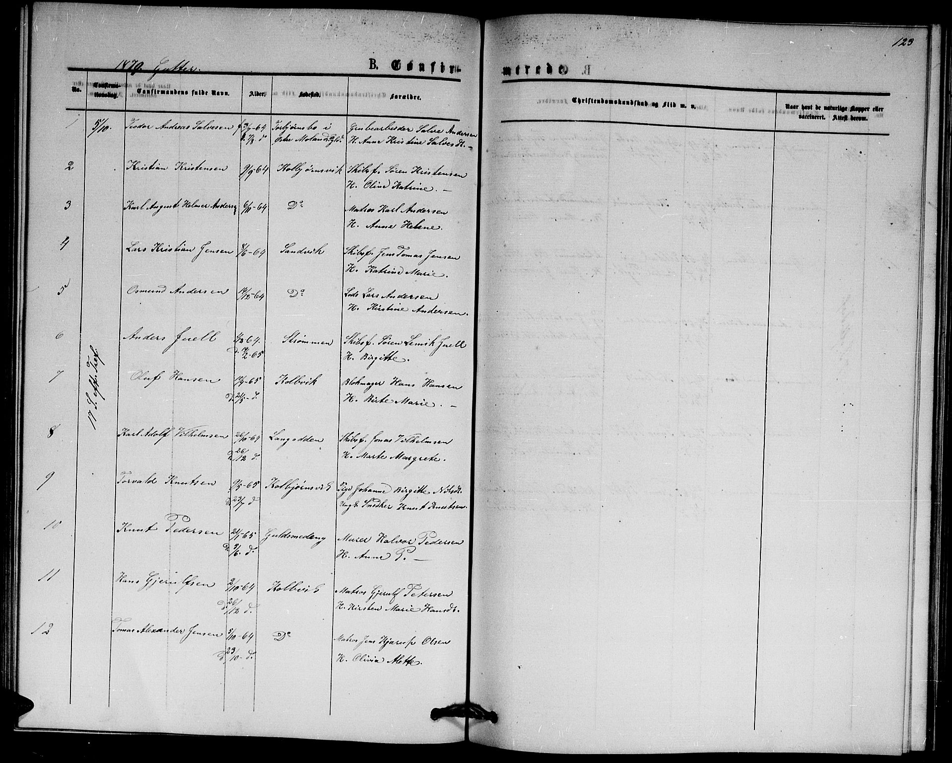 Hisøy sokneprestkontor, SAK/1111-0020/F/Fb/L0002: Parish register (copy) no. B 2, 1873-1885, p. 123