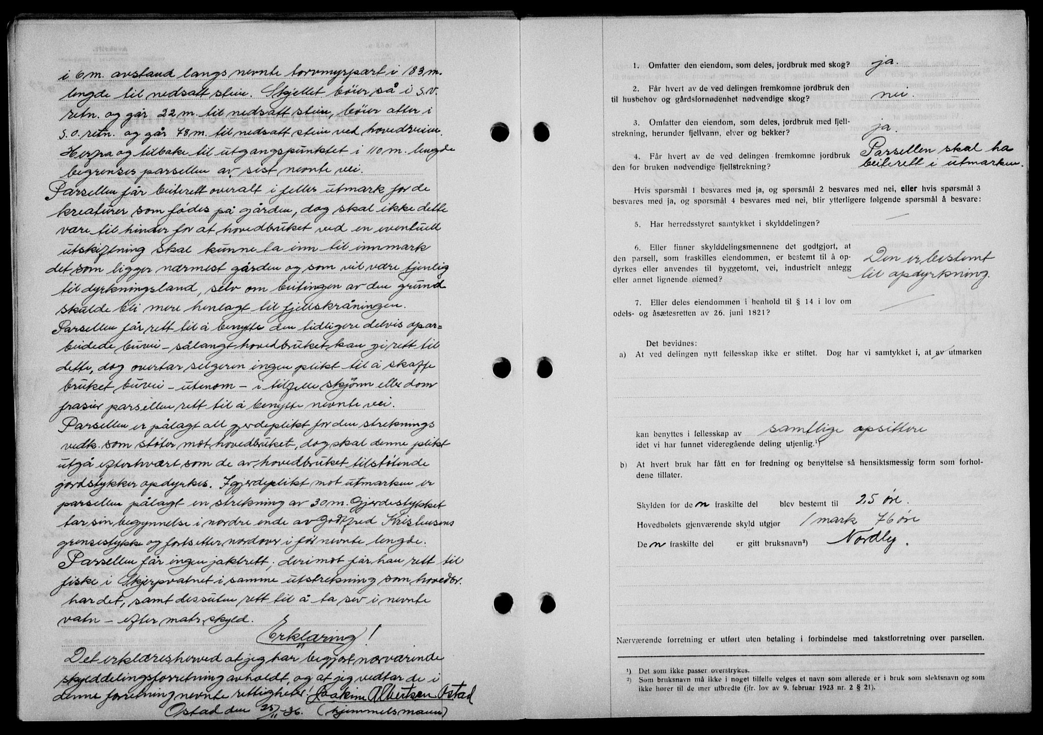 Lofoten sorenskriveri, AV/SAT-A-0017/1/2/2C/L0001a: Mortgage book no. 1a, 1936-1937, Diary no: : 44/1937