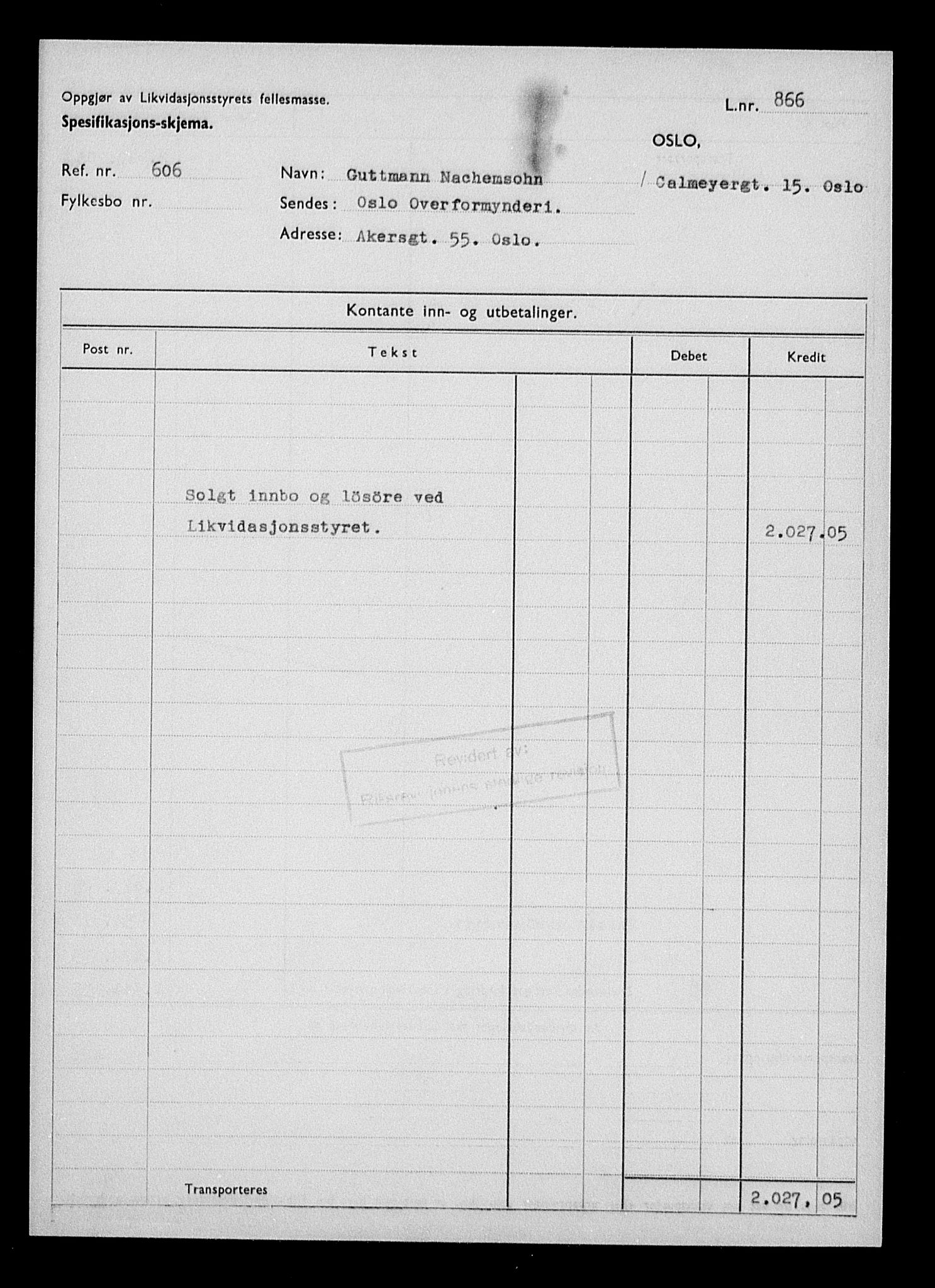 Justisdepartementet, Tilbakeføringskontoret for inndratte formuer, AV/RA-S-1564/H/Hc/Hcc/L0967: --, 1945-1947, p. 10