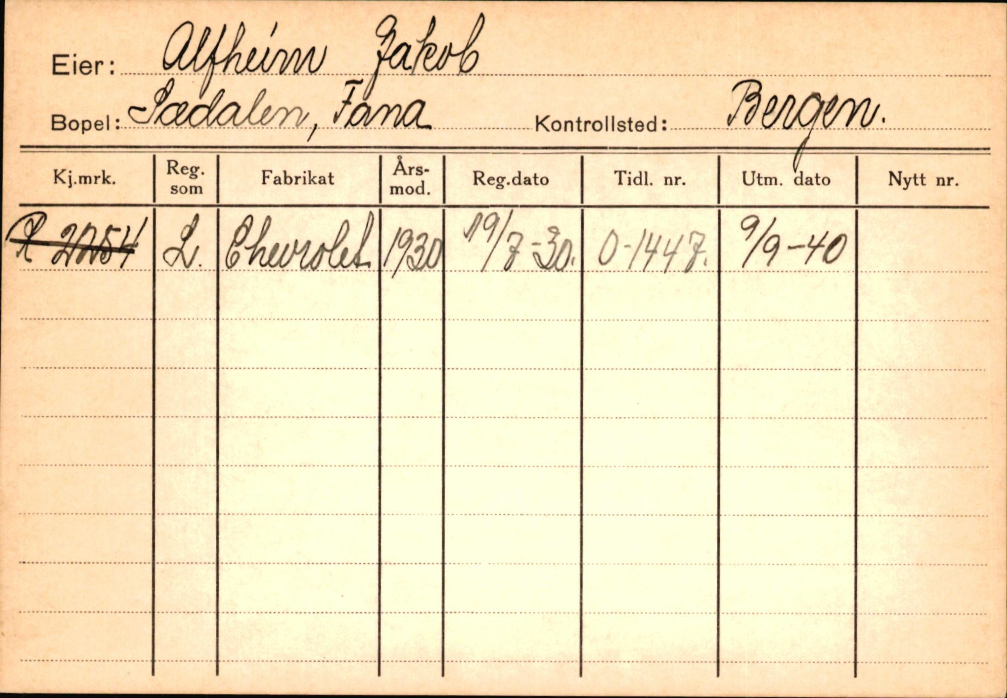 Statens vegvesen, Hordaland vegkontor, AV/SAB-A-5201/2/Ha/L0001: R-eierkort A, 1920-1971, p. 345