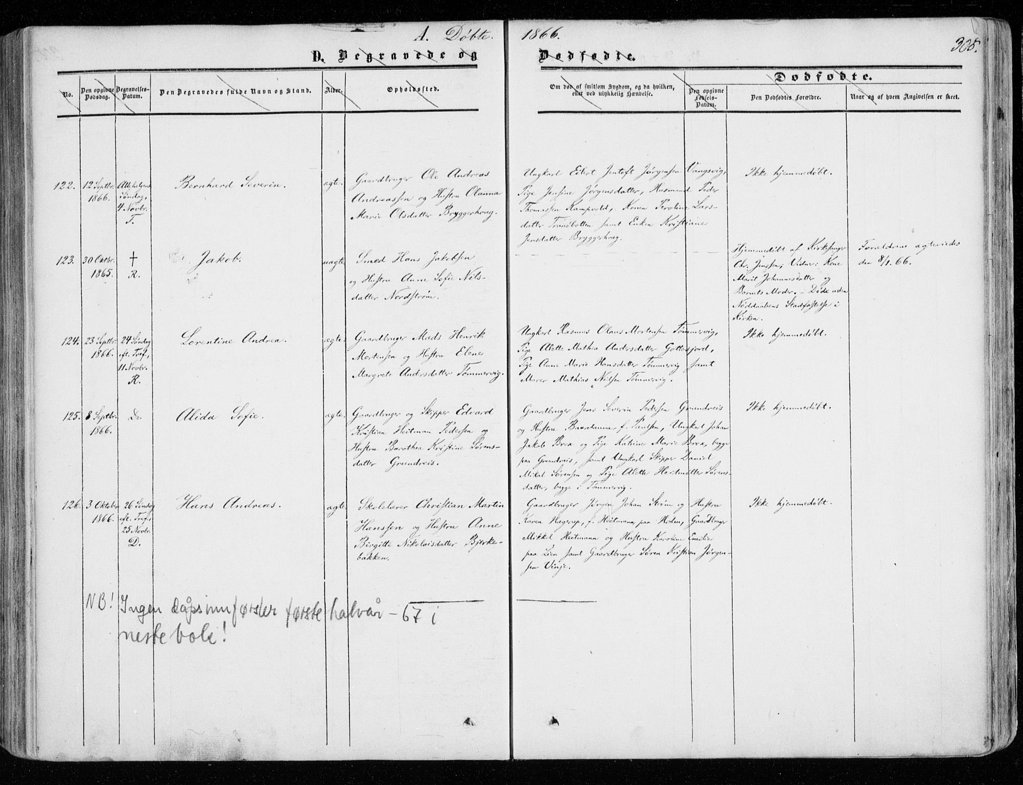 Tranøy sokneprestkontor, AV/SATØ-S-1313/I/Ia/Iaa/L0007kirke: Parish register (official) no. 7, 1856-1866, p. 305