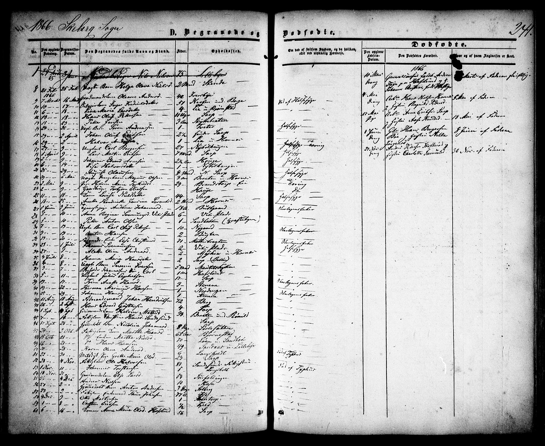 Skjeberg prestekontor Kirkebøker, SAO/A-10923/F/Fa/L0007: Parish register (official) no. I 7, 1859-1868, p. 241