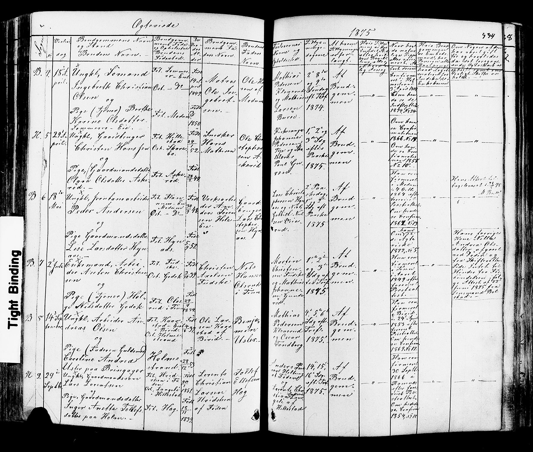 Botne kirkebøker, SAKO/A-340/F/Fa/L0006: Parish register (official) no. I 6, 1836-1877, p. 334
