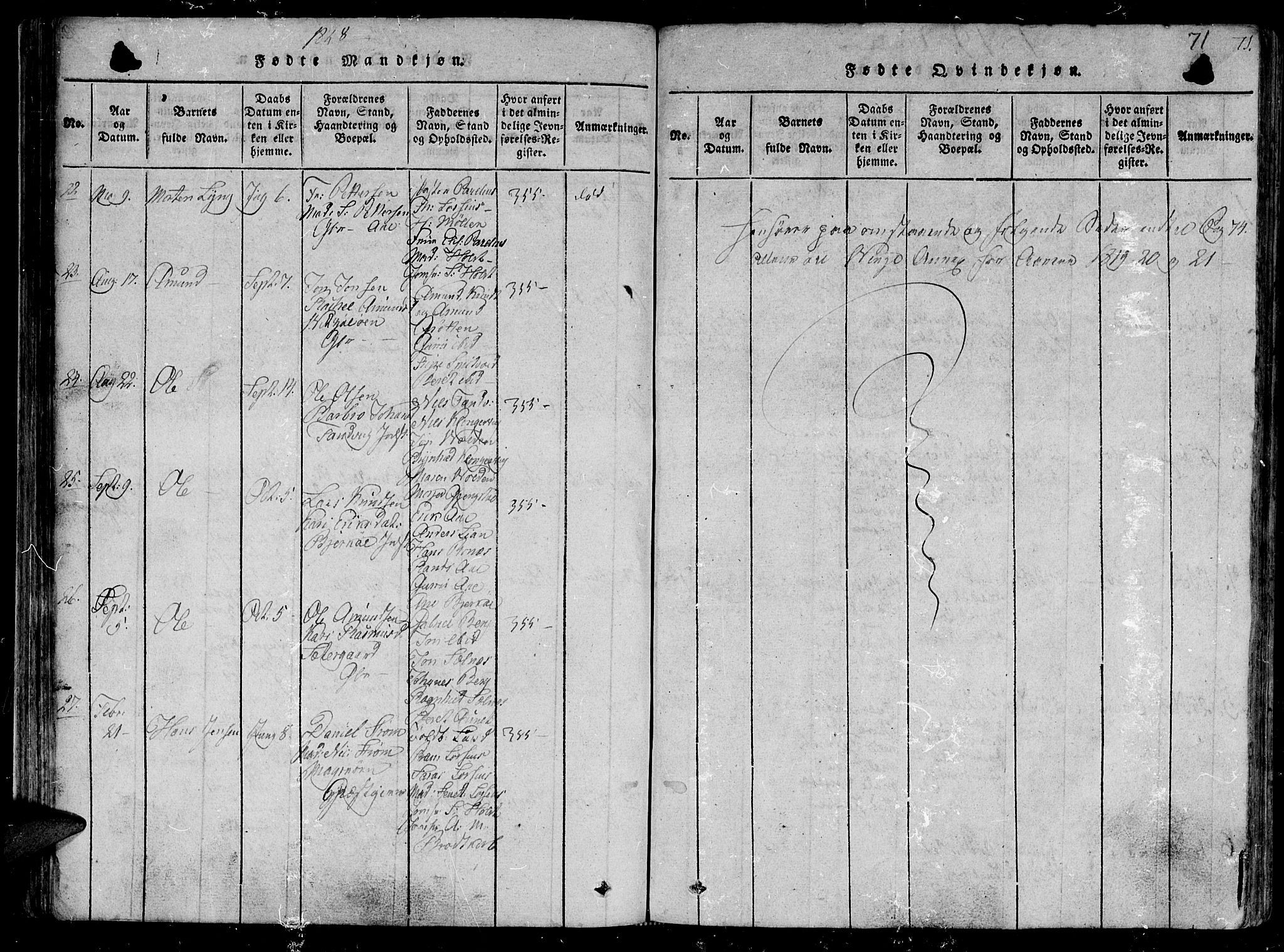 Ministerialprotokoller, klokkerbøker og fødselsregistre - Sør-Trøndelag, SAT/A-1456/630/L0491: Parish register (official) no. 630A04, 1818-1830, p. 71