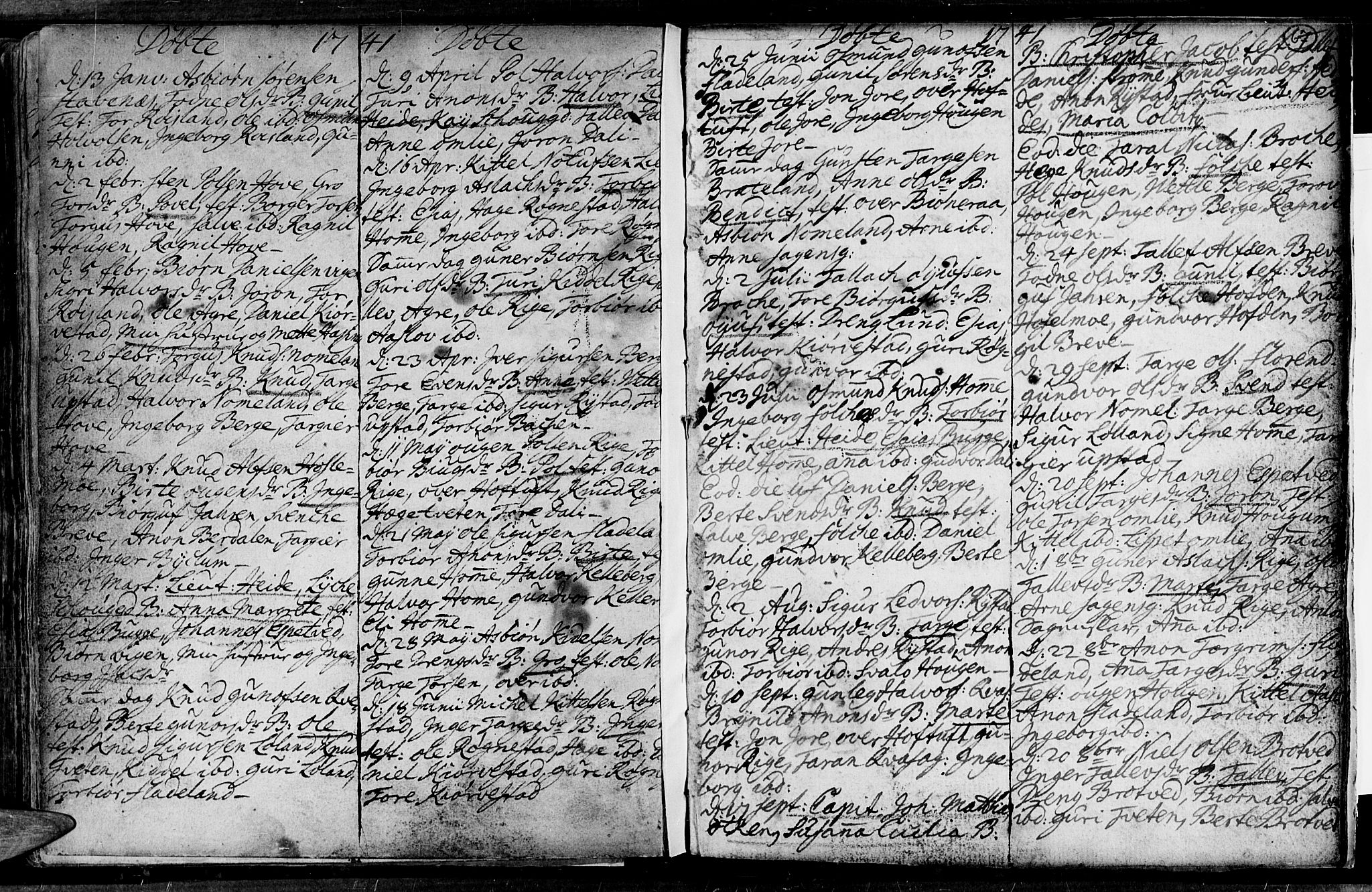Valle sokneprestkontor, SAK/1111-0044/F/Fa/Fac/L0001: Parish register (official) no. A 1, 1714-1745, p. 67