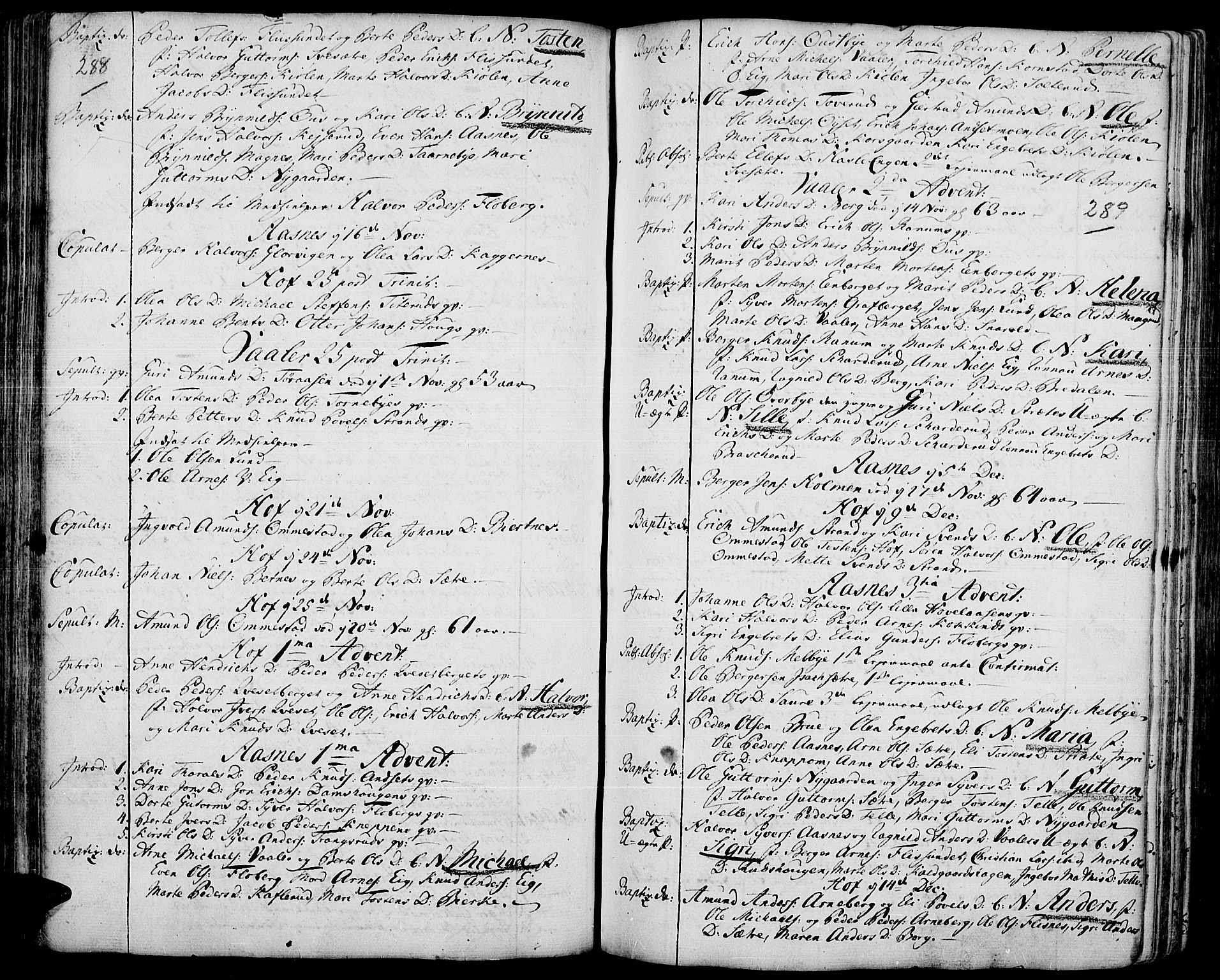 Hof prestekontor, AV/SAH-PREST-038/H/Ha/Haa/L0003: Parish register (official) no. 3, 1750-1789, p. 288-289