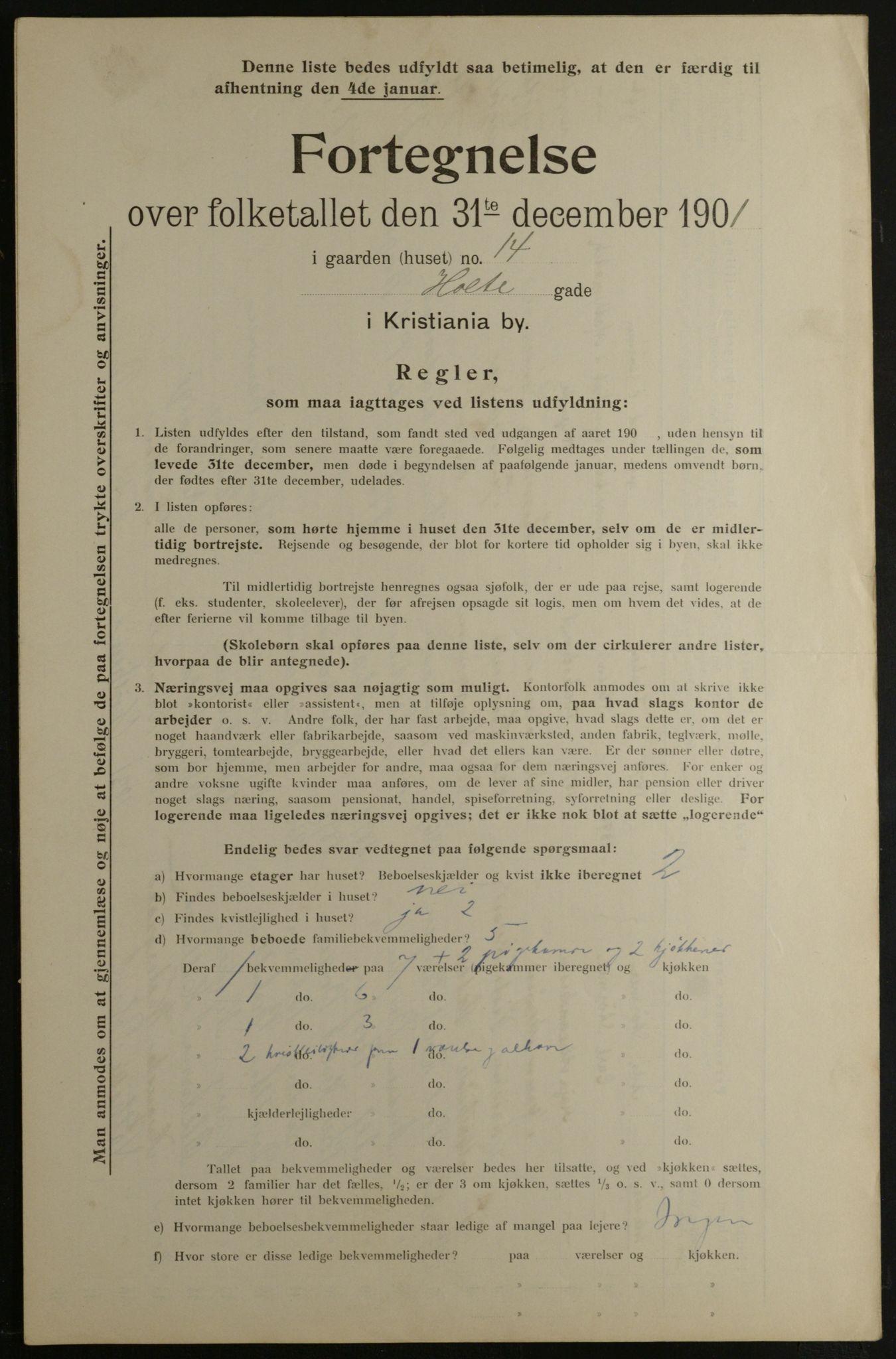 OBA, Municipal Census 1901 for Kristiania, 1901, p. 6501