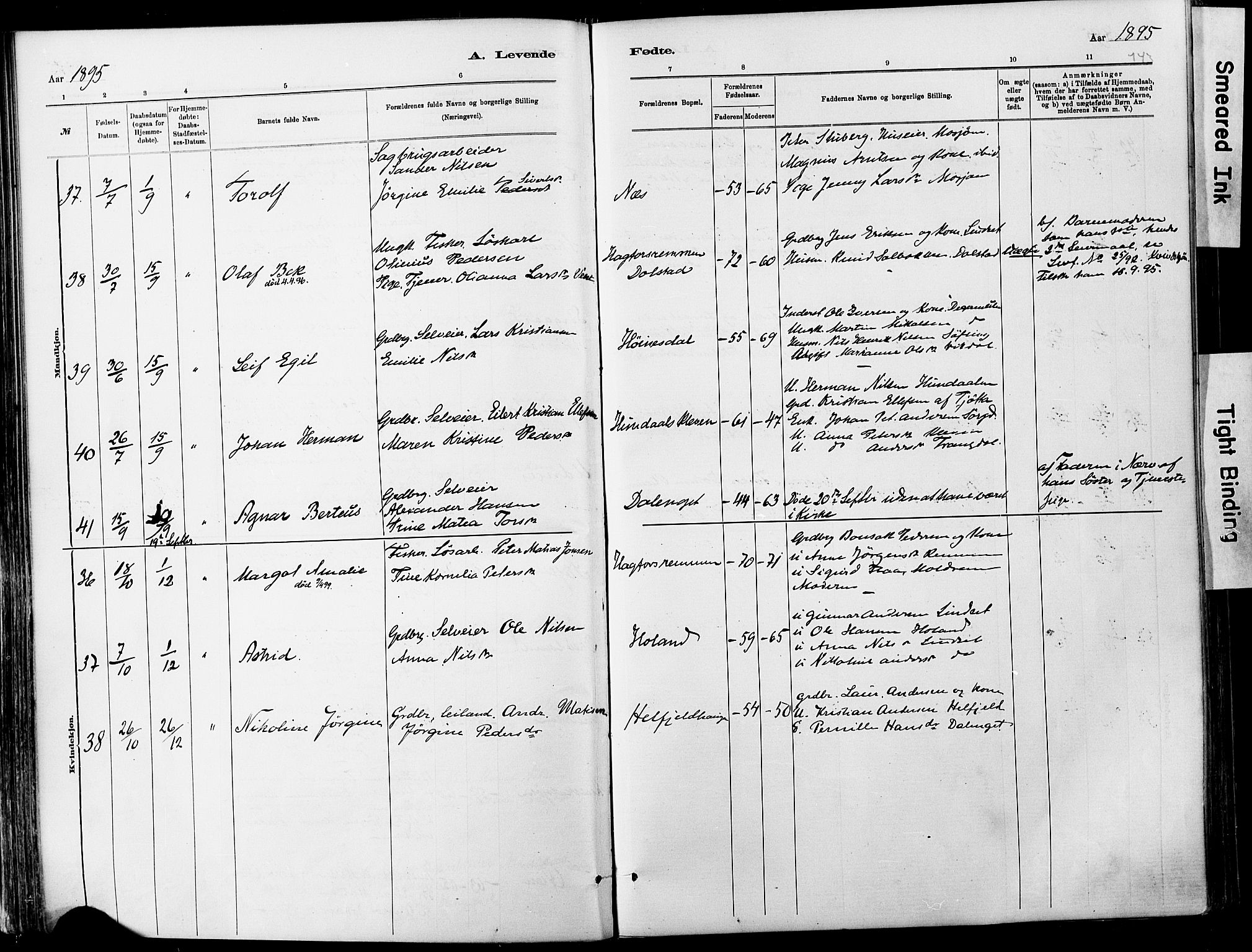 Ministerialprotokoller, klokkerbøker og fødselsregistre - Nordland, SAT/A-1459/820/L0295: Parish register (official) no. 820A16, 1880-1896, p. 143