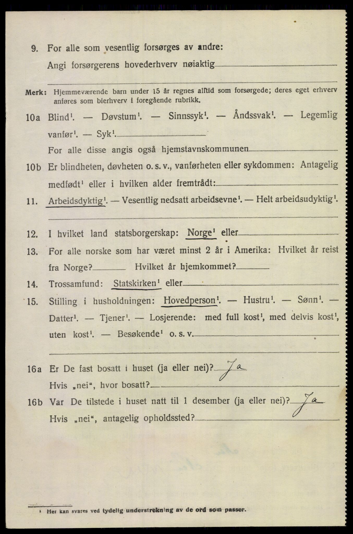 SAKO, 1920 census for Lunde, 1920, p. 3398