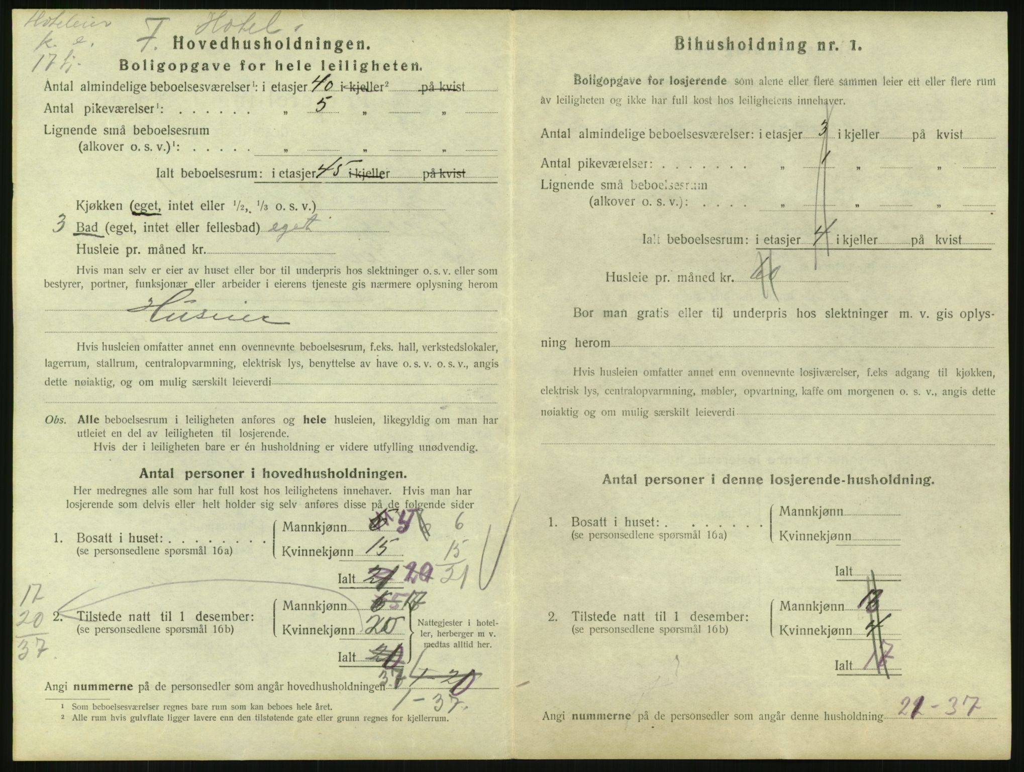 SAH, 1920 census for Lillehammer, 1920, p. 2027