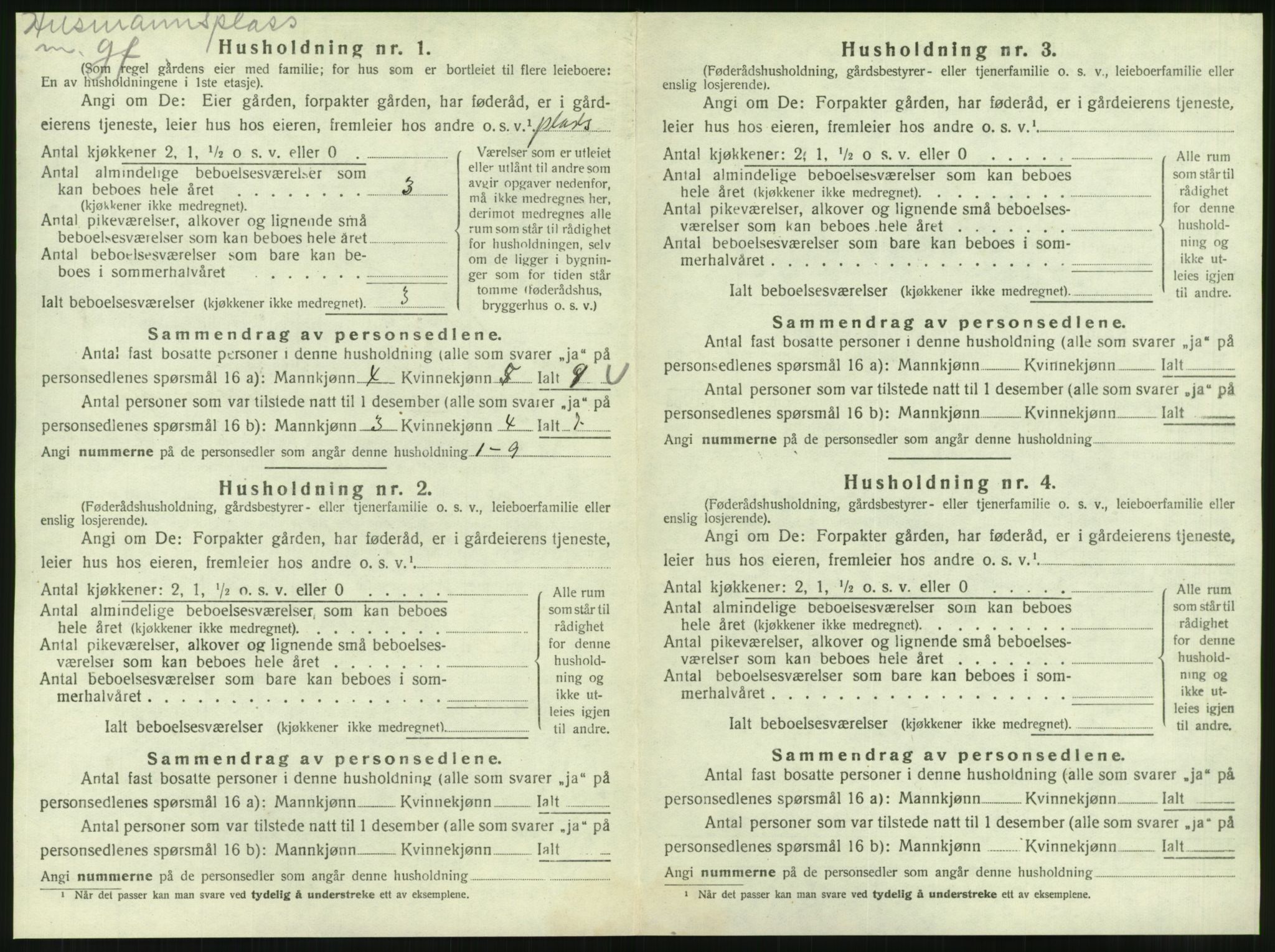 SAT, 1920 census for Korgen, 1920, p. 465