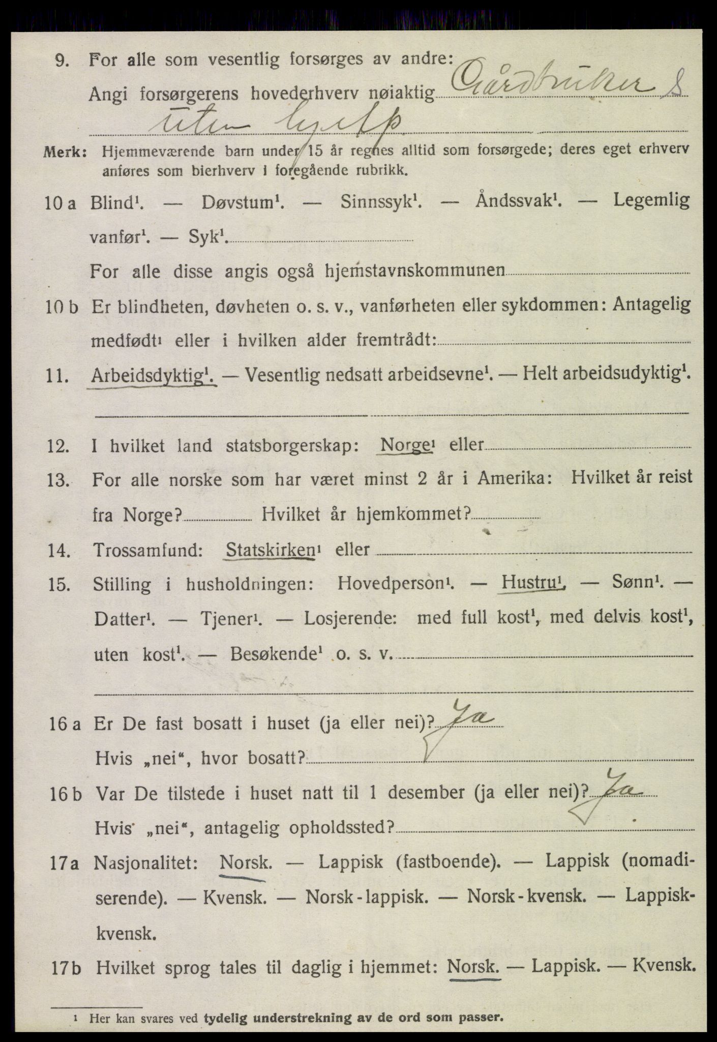 SAT, 1920 census for Brønnøy, 1920, p. 1853