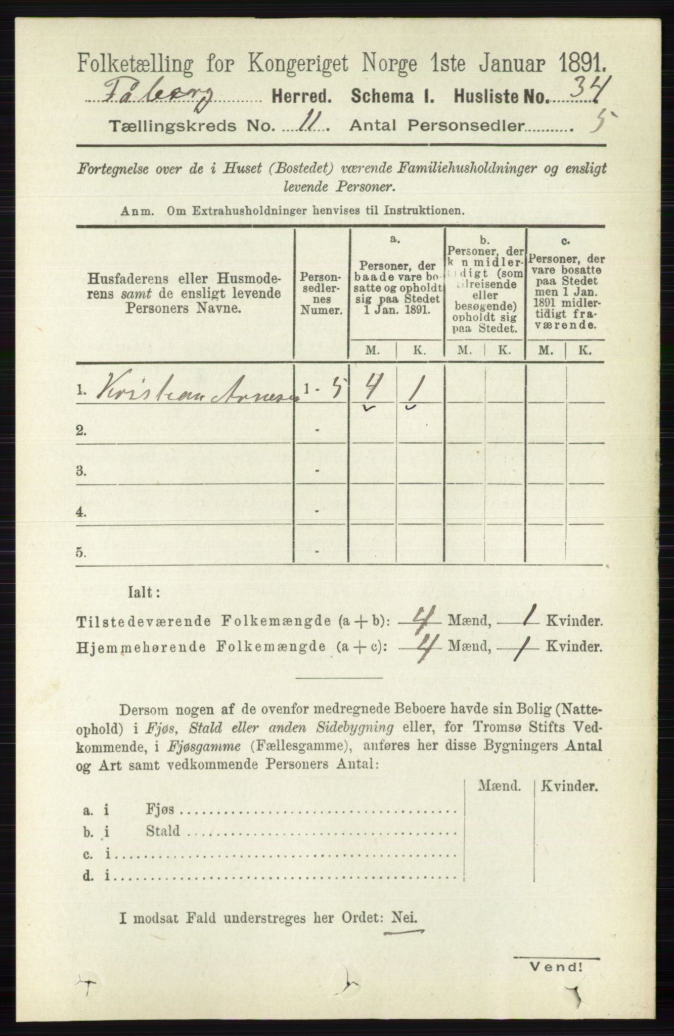 RA, 1891 census for 0524 Fåberg, 1891, p. 4482