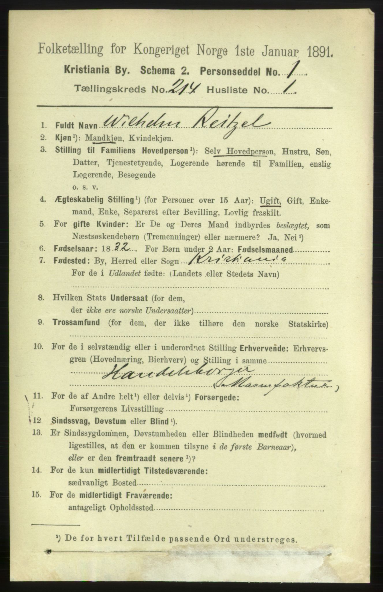 RA, 1891 census for 0301 Kristiania, 1891, p. 127273