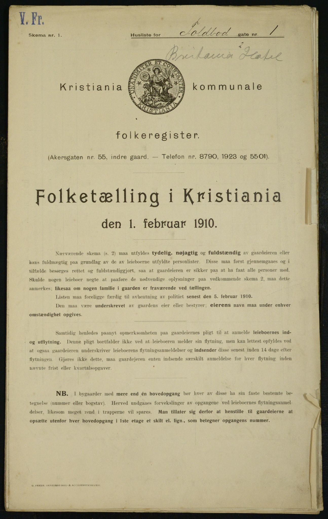 OBA, Municipal Census 1910 for Kristiania, 1910, p. 107304