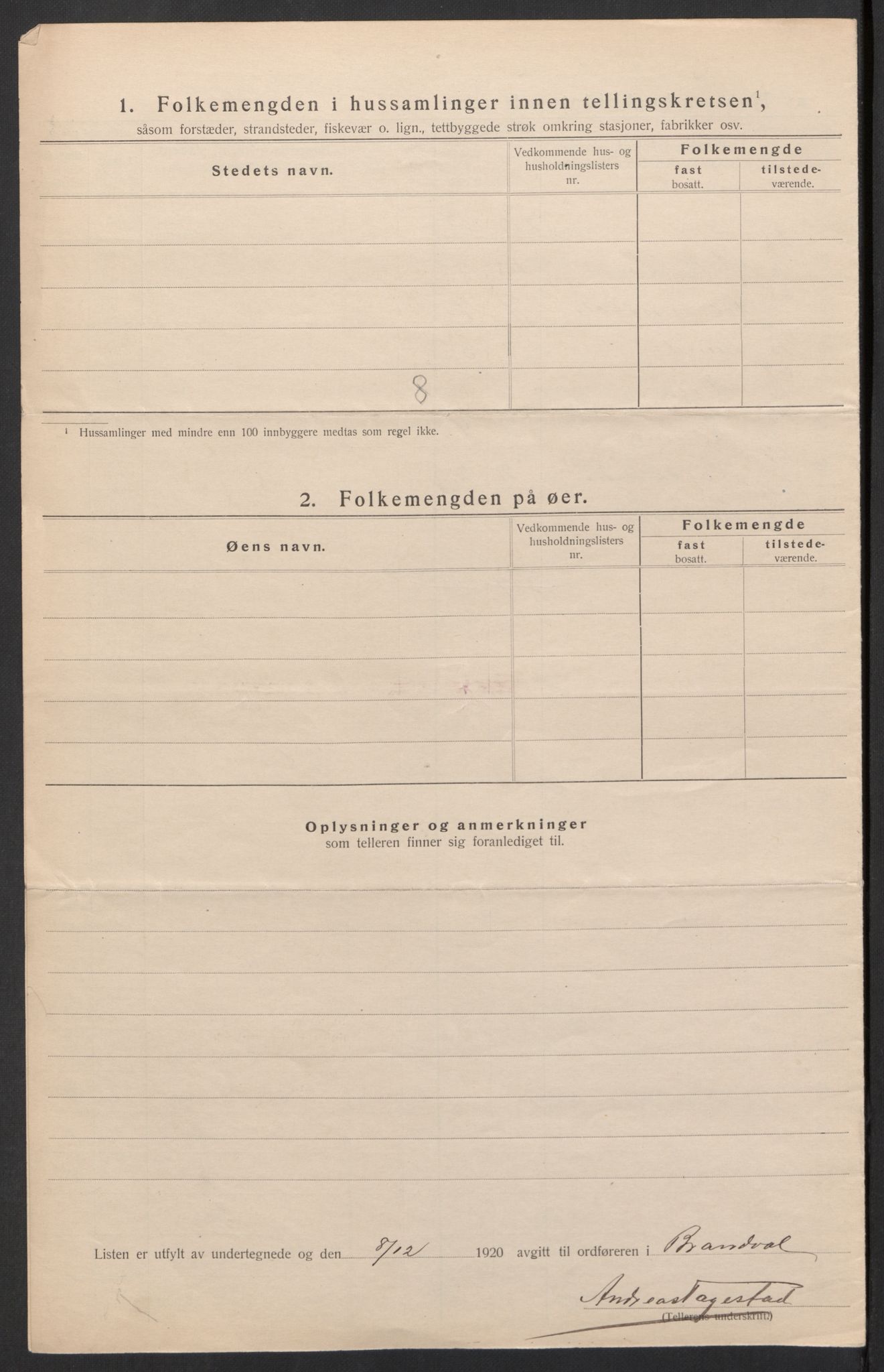 SAH, 1920 census for Brandval, 1920, p. 31