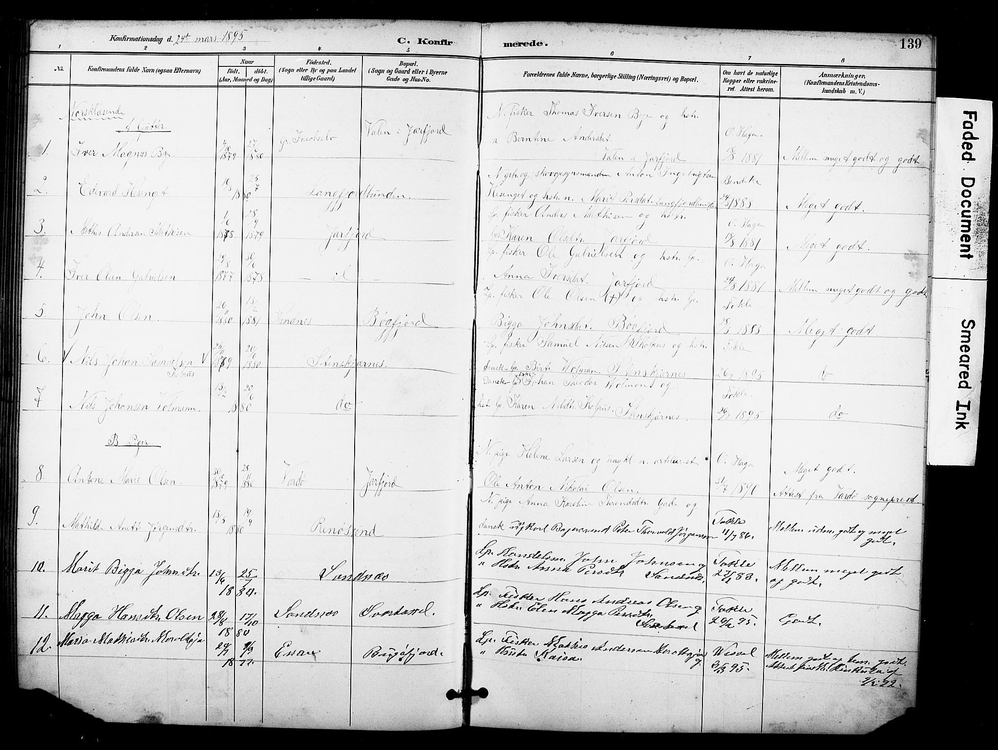 Sør-Varanger sokneprestkontor, SATØ/S-1331/H/Hb/L0004klokker: Parish register (copy) no. 4, 1891-1912, p. 139