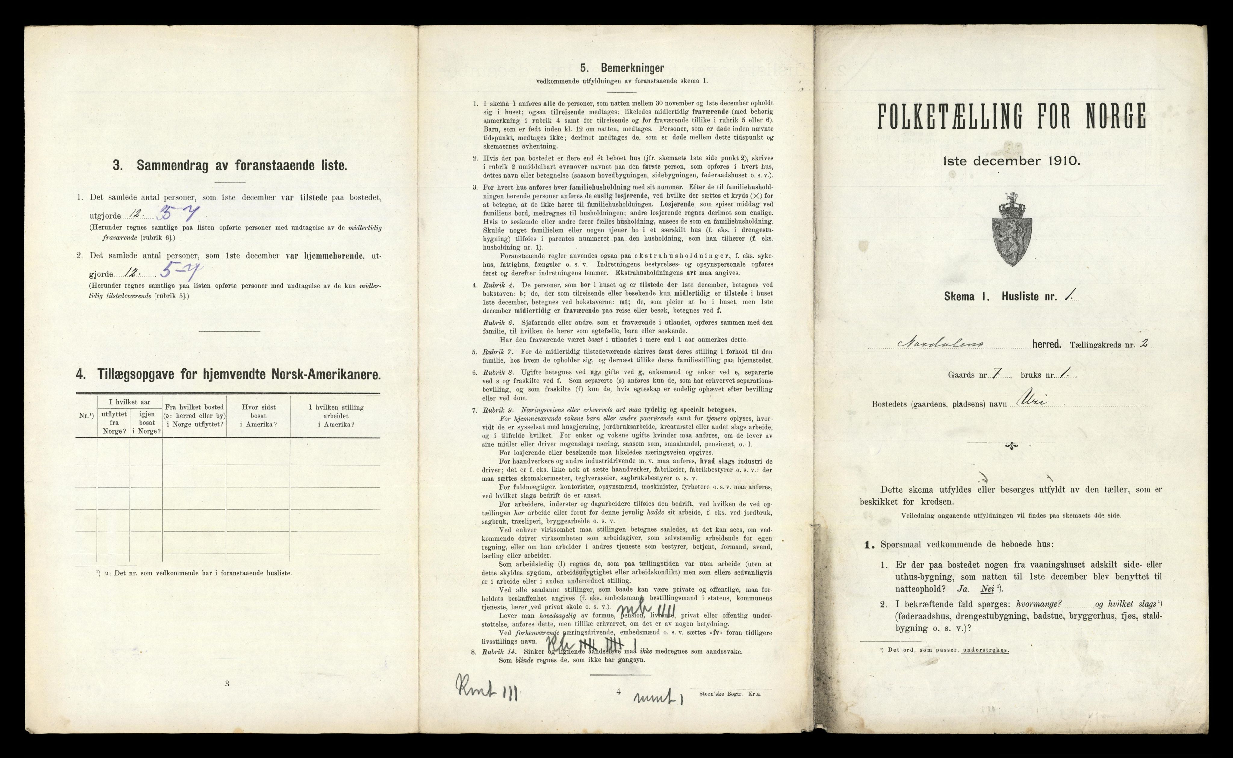 RA, 1910 census for Norddal, 1910, p. 145