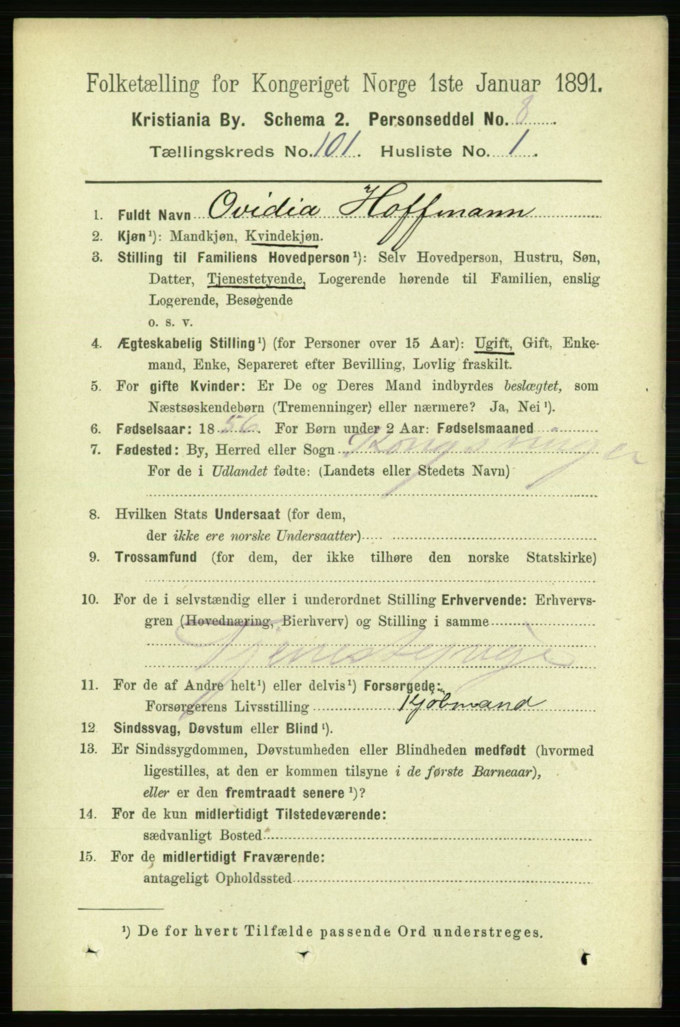 RA, 1891 census for 0301 Kristiania, 1891, p. 50013