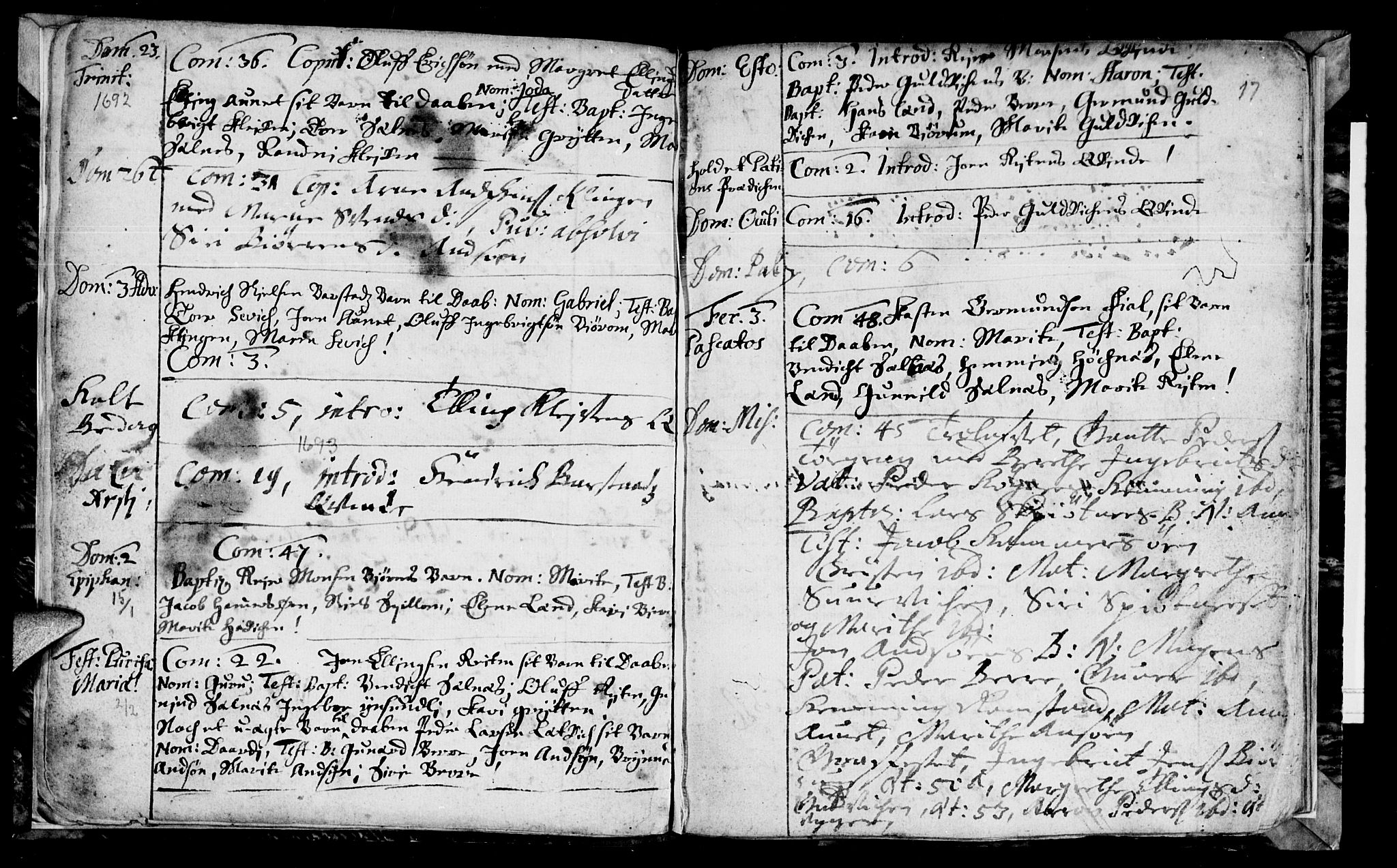 Ministerialprotokoller, klokkerbøker og fødselsregistre - Nord-Trøndelag, SAT/A-1458/770/L0587: Parish register (official) no. 770A01, 1689-1697, p. 16-17