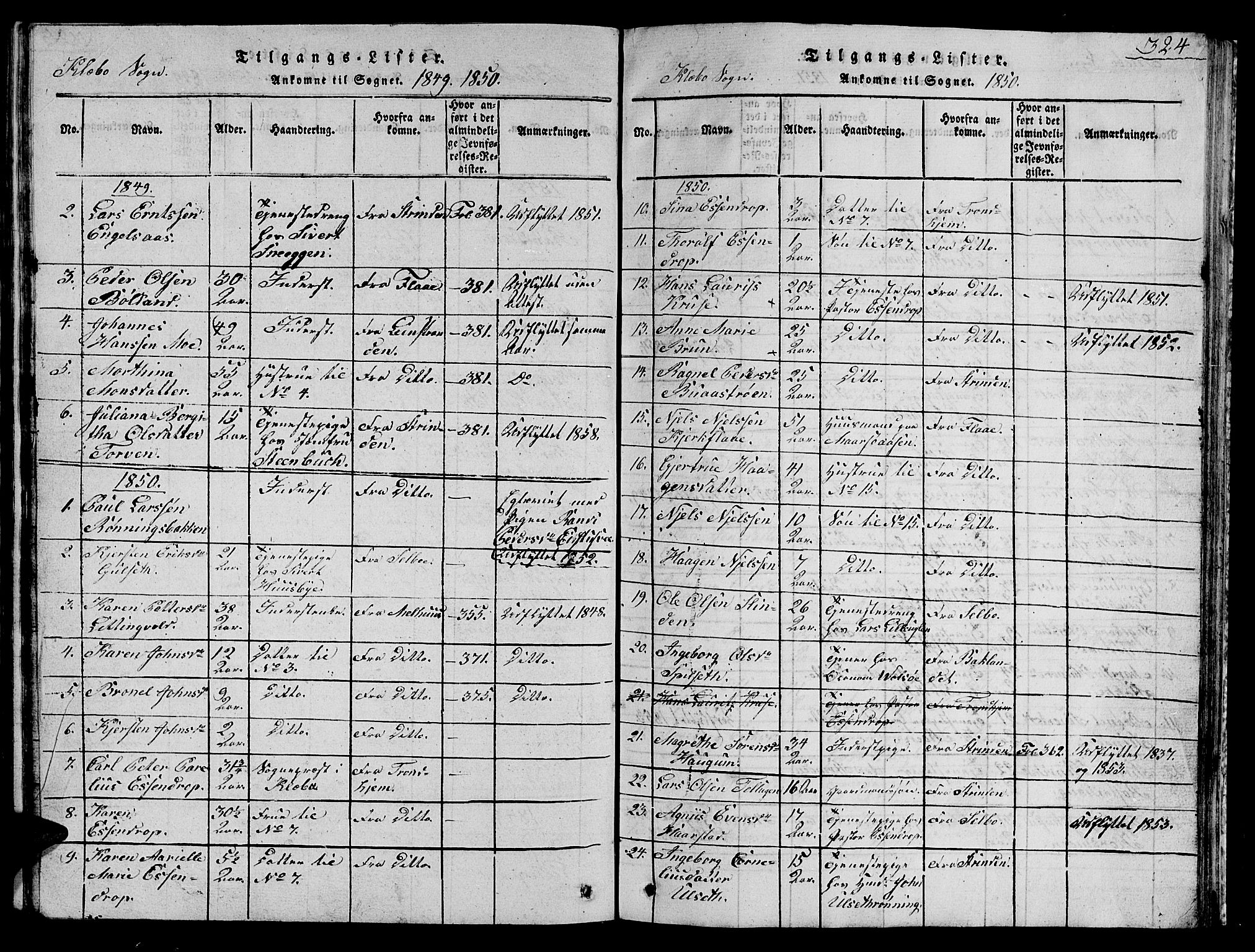 Ministerialprotokoller, klokkerbøker og fødselsregistre - Sør-Trøndelag, SAT/A-1456/618/L0450: Parish register (copy) no. 618C01, 1816-1865, p. 324