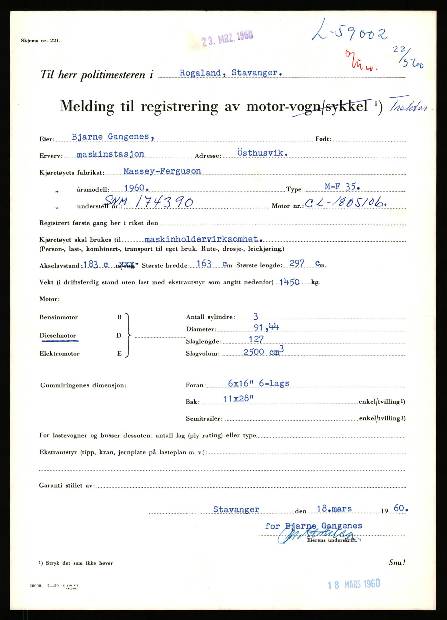 Stavanger trafikkstasjon, AV/SAST-A-101942/0/F/L0058: L-58000 - L-59999, 1930-1971, p. 705