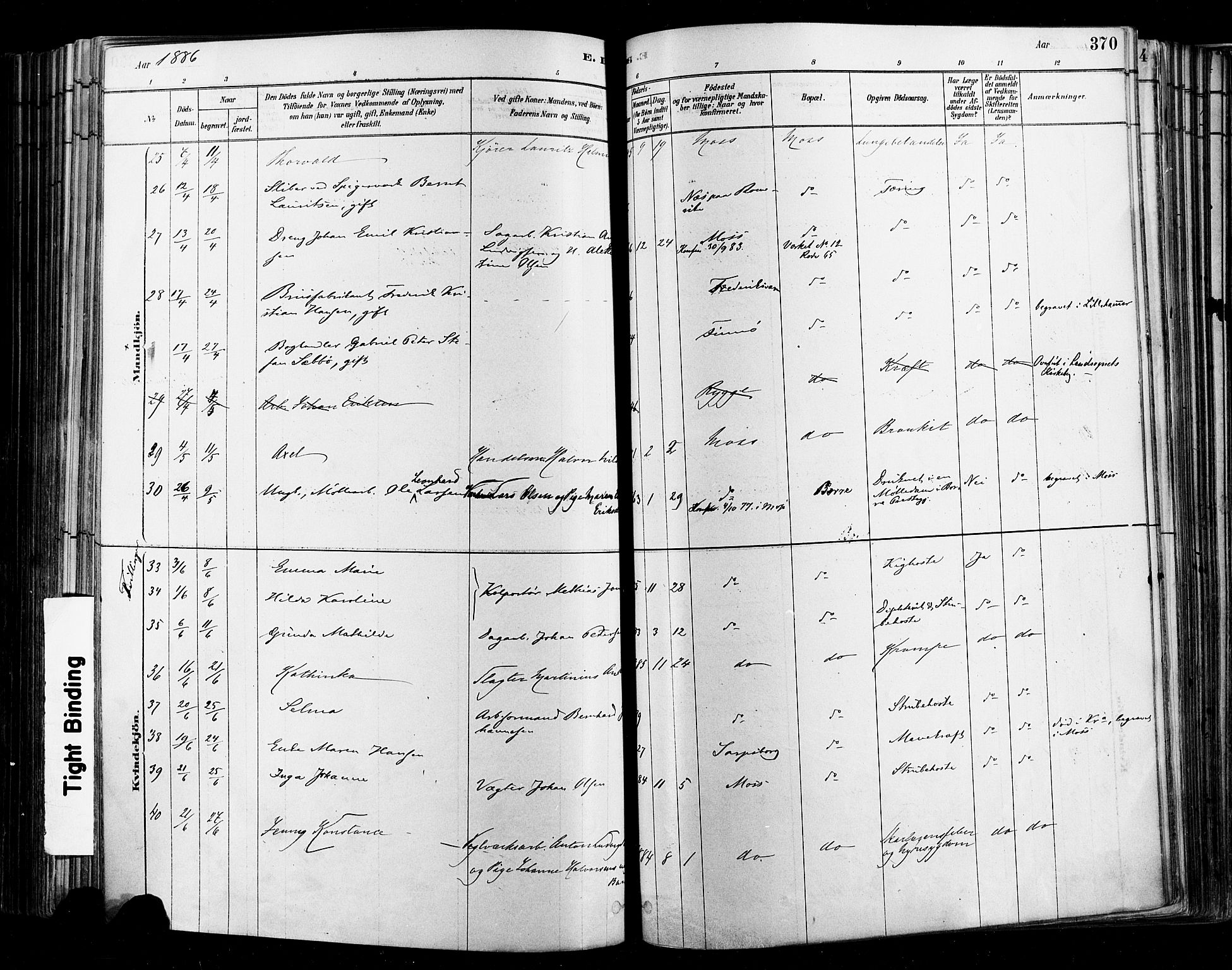 Moss prestekontor Kirkebøker, SAO/A-2003/F/Fb/L0001: Parish register (official) no. II 1, 1878-1886, p. 370