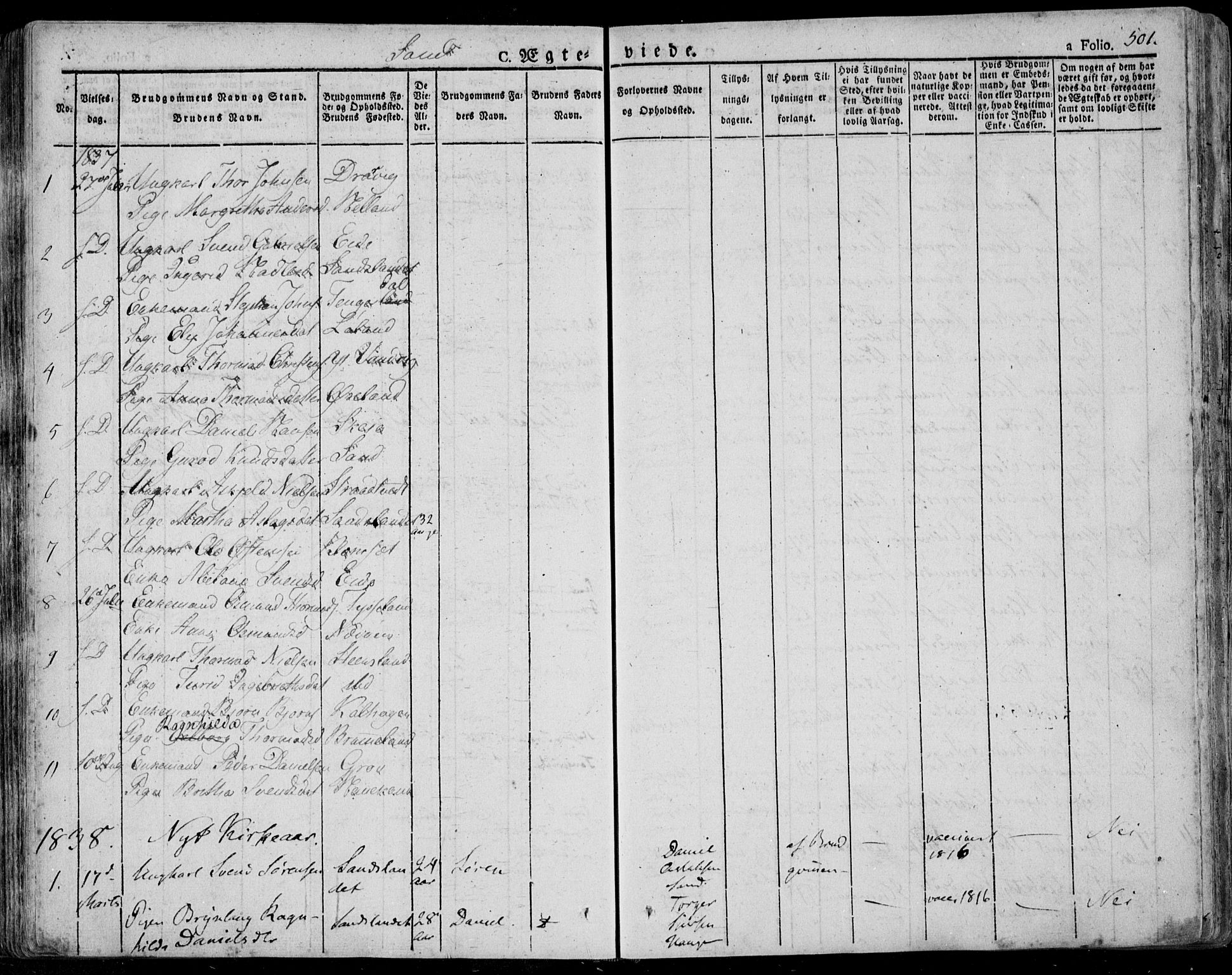 Jelsa sokneprestkontor, AV/SAST-A-101842/01/IV: Parish register (official) no. A 6.2, 1828-1853, p. 501