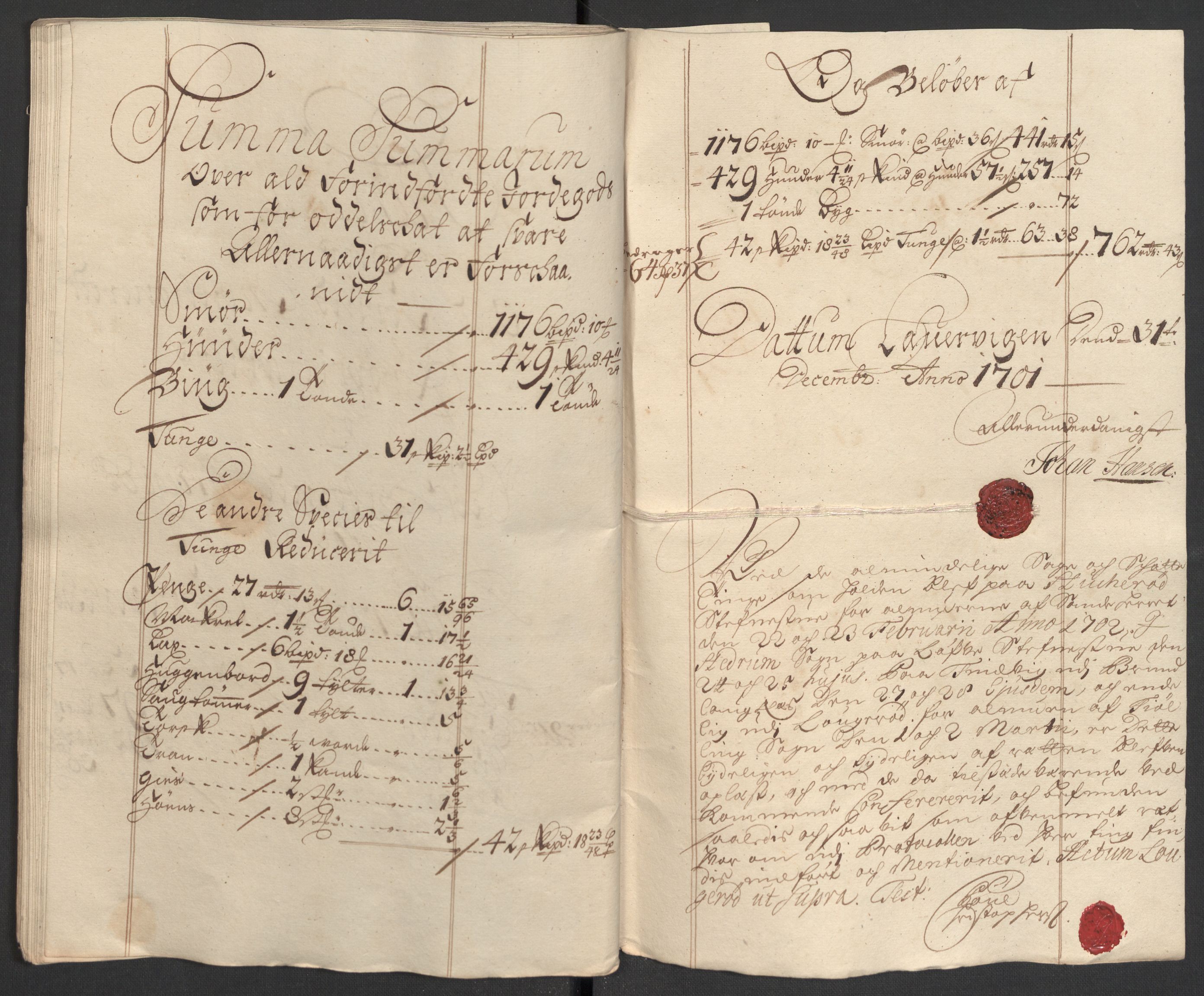 Rentekammeret inntil 1814, Reviderte regnskaper, Fogderegnskap, AV/RA-EA-4092/R33/L1976: Fogderegnskap Larvik grevskap, 1698-1701, p. 375