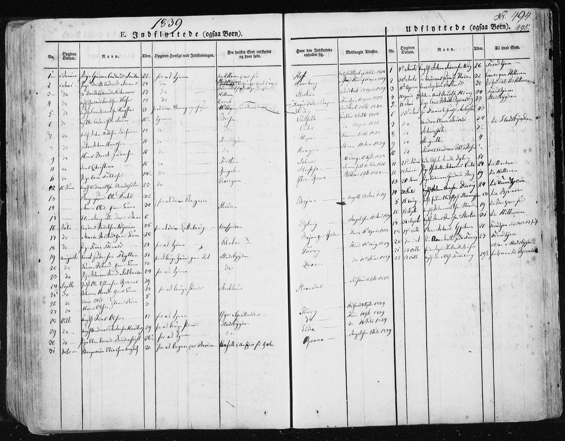 Ministerialprotokoller, klokkerbøker og fødselsregistre - Sør-Trøndelag, SAT/A-1456/659/L0735: Parish register (official) no. 659A05, 1826-1841, p. 494