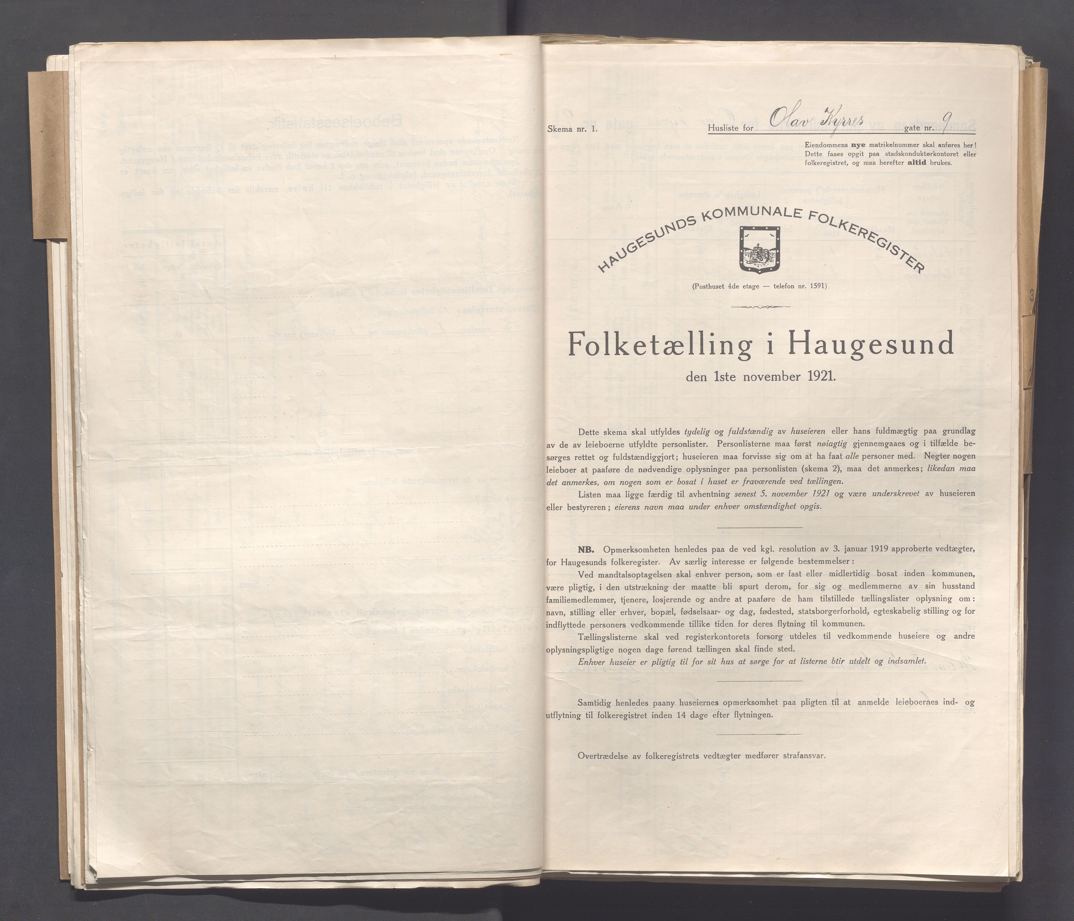 IKAR, Local census 1.11.1921 for Haugesund, 1921, p. 3223