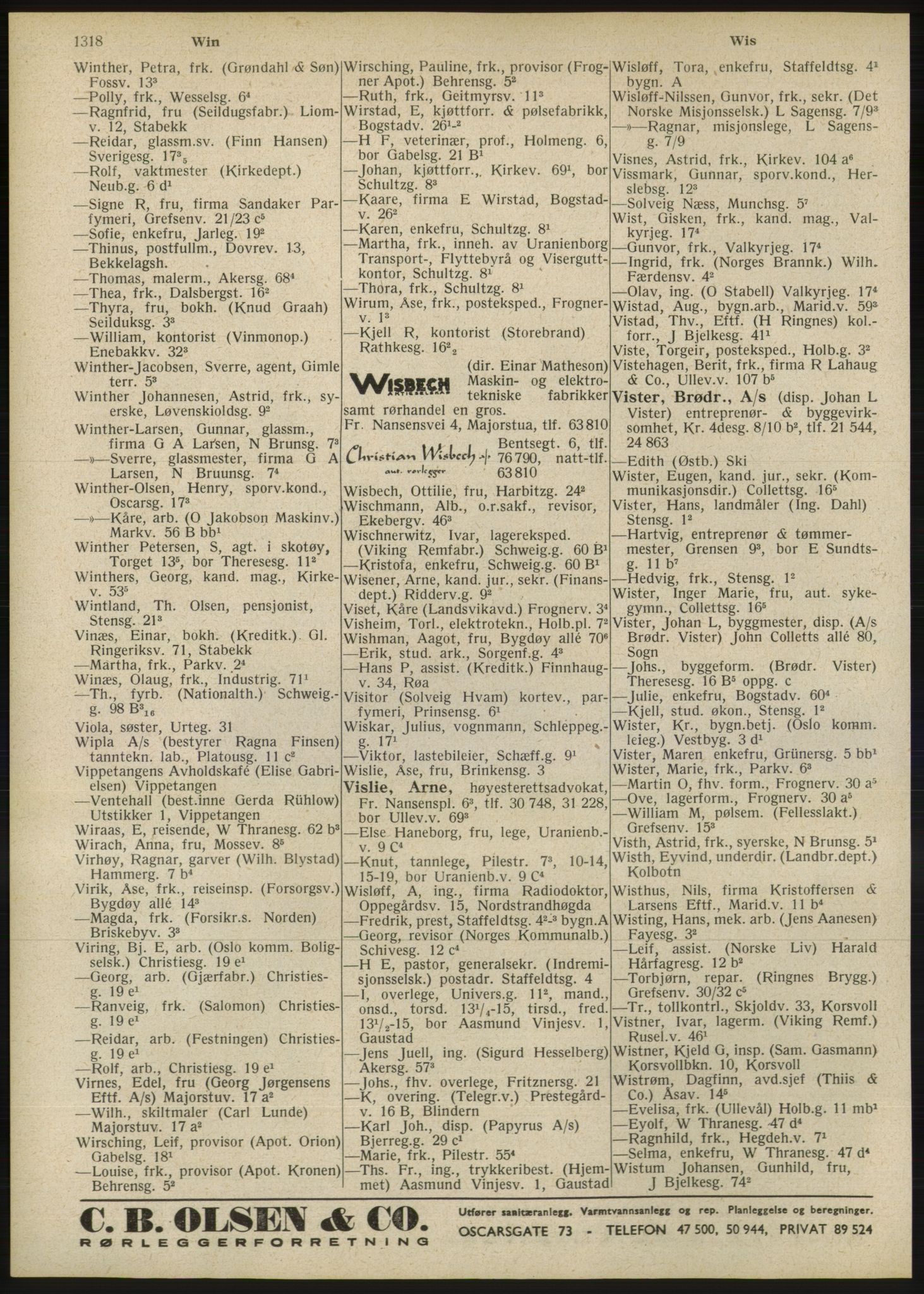 Kristiania/Oslo adressebok, PUBL/-, 1946, p. 1318