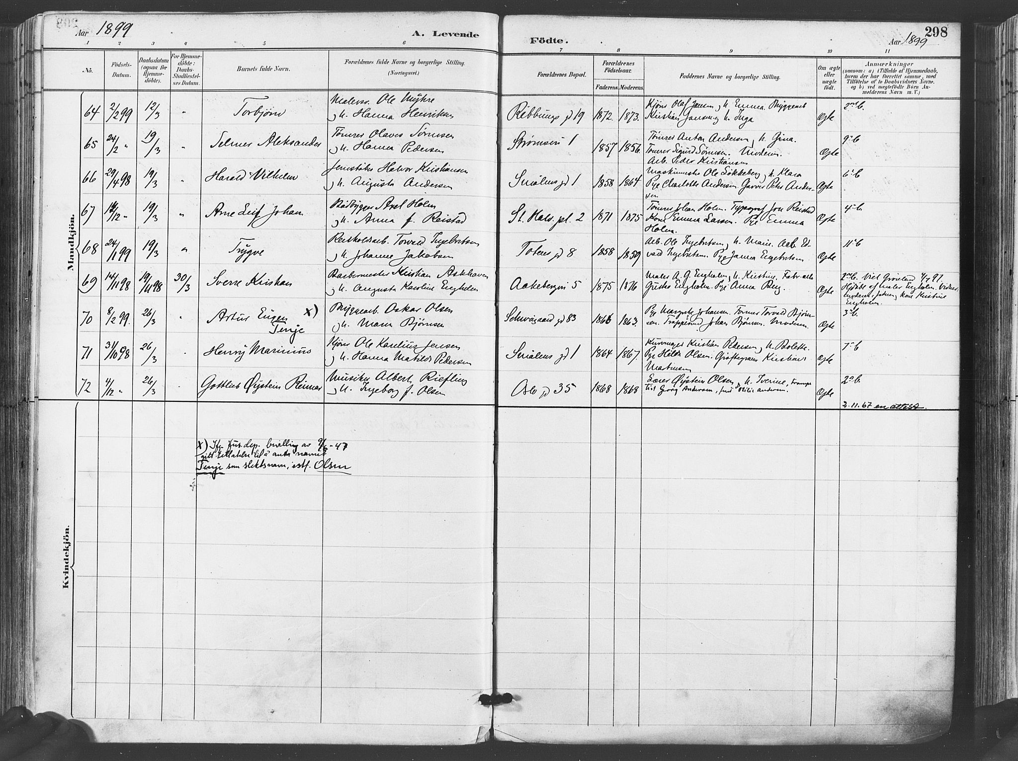 Gamlebyen prestekontor Kirkebøker, SAO/A-10884/F/Fa/L0007: Parish register (official) no. 7, 1889-1899, p. 298